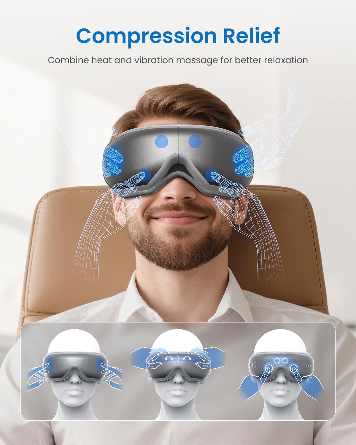 RENPHO Eyeris 1 Eye Massager with Heat | Eye Strain Relief

