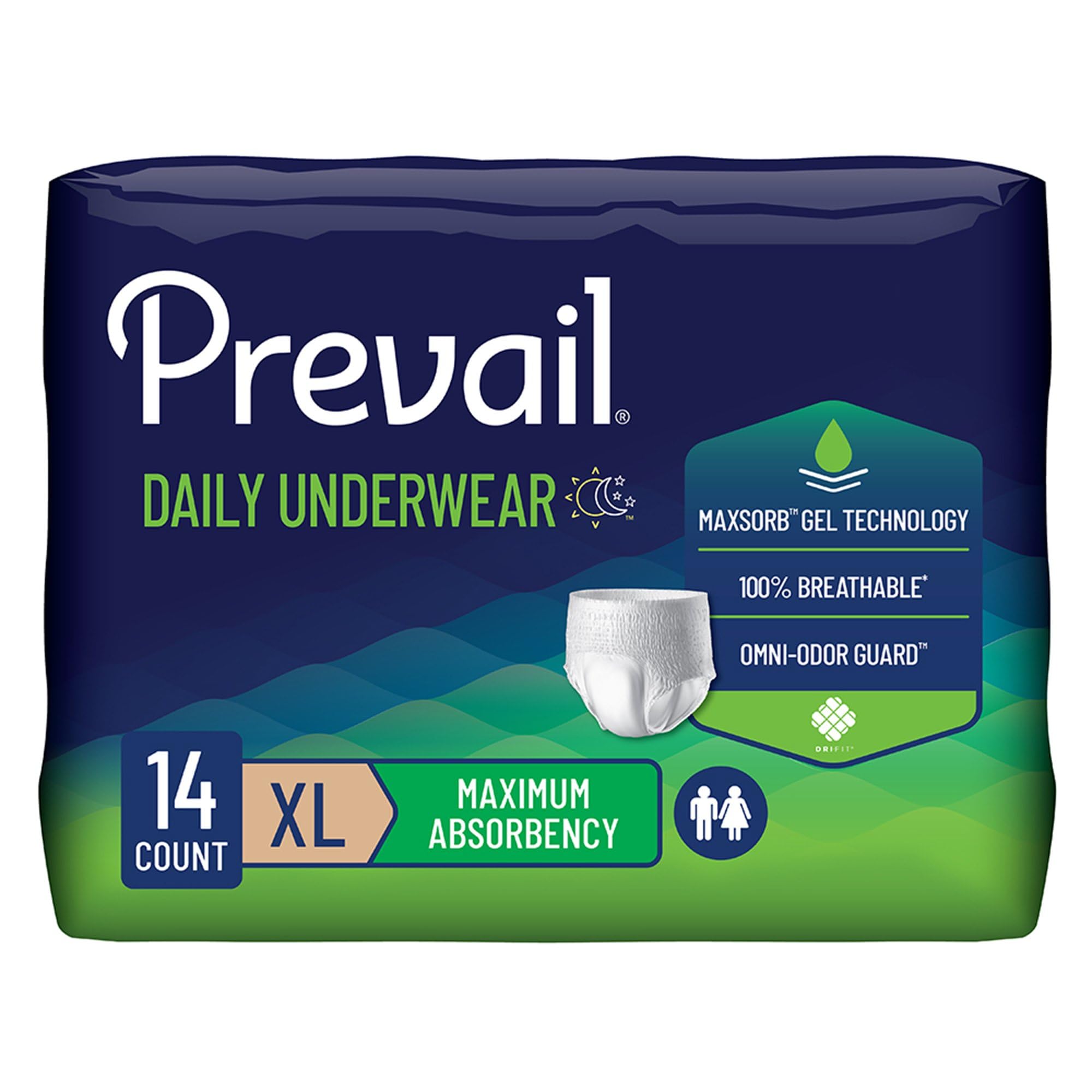 Prevail Daily Protective Underwear - Unisex Adult Incontinence