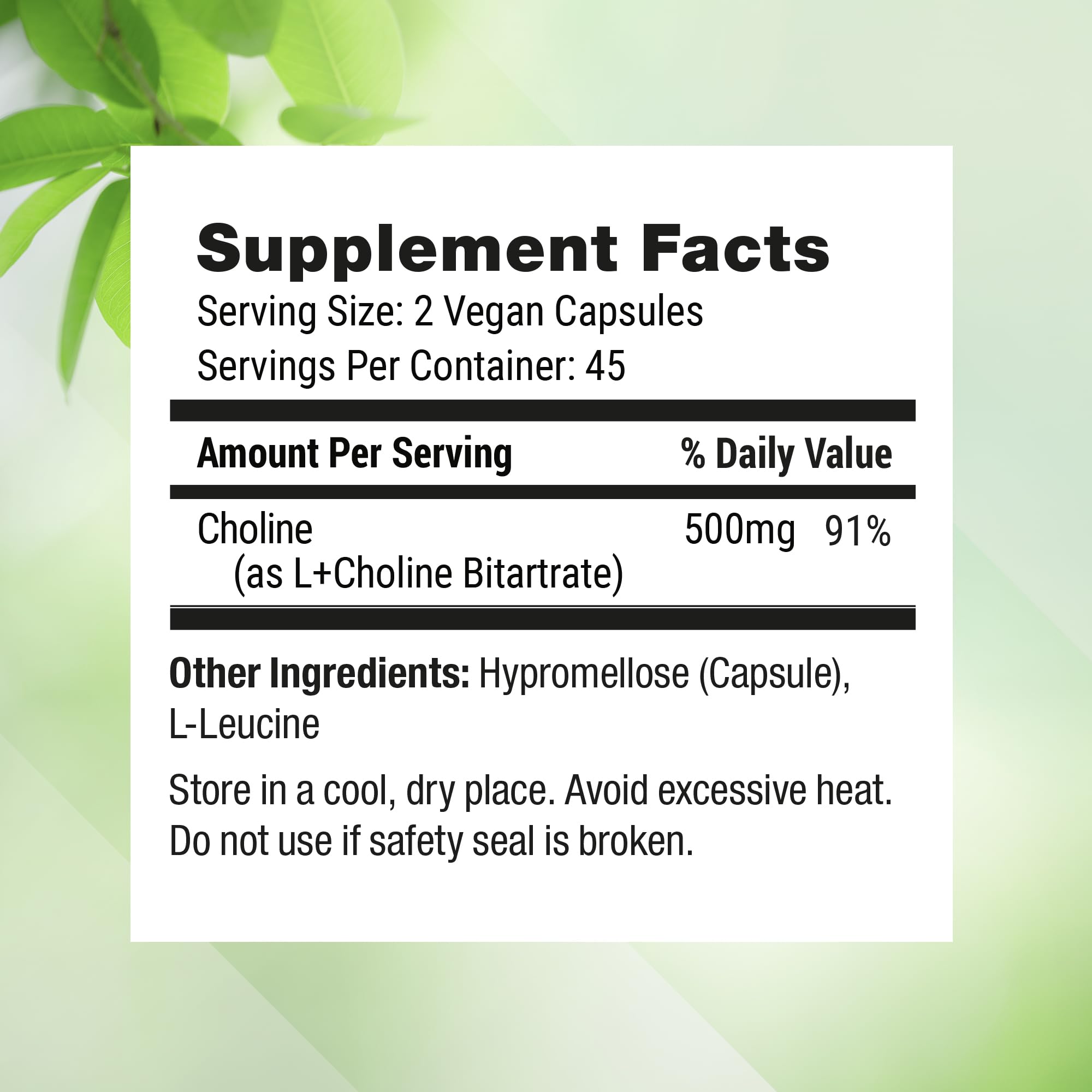 Nested Naturals Choline Bitartrate Supplement

