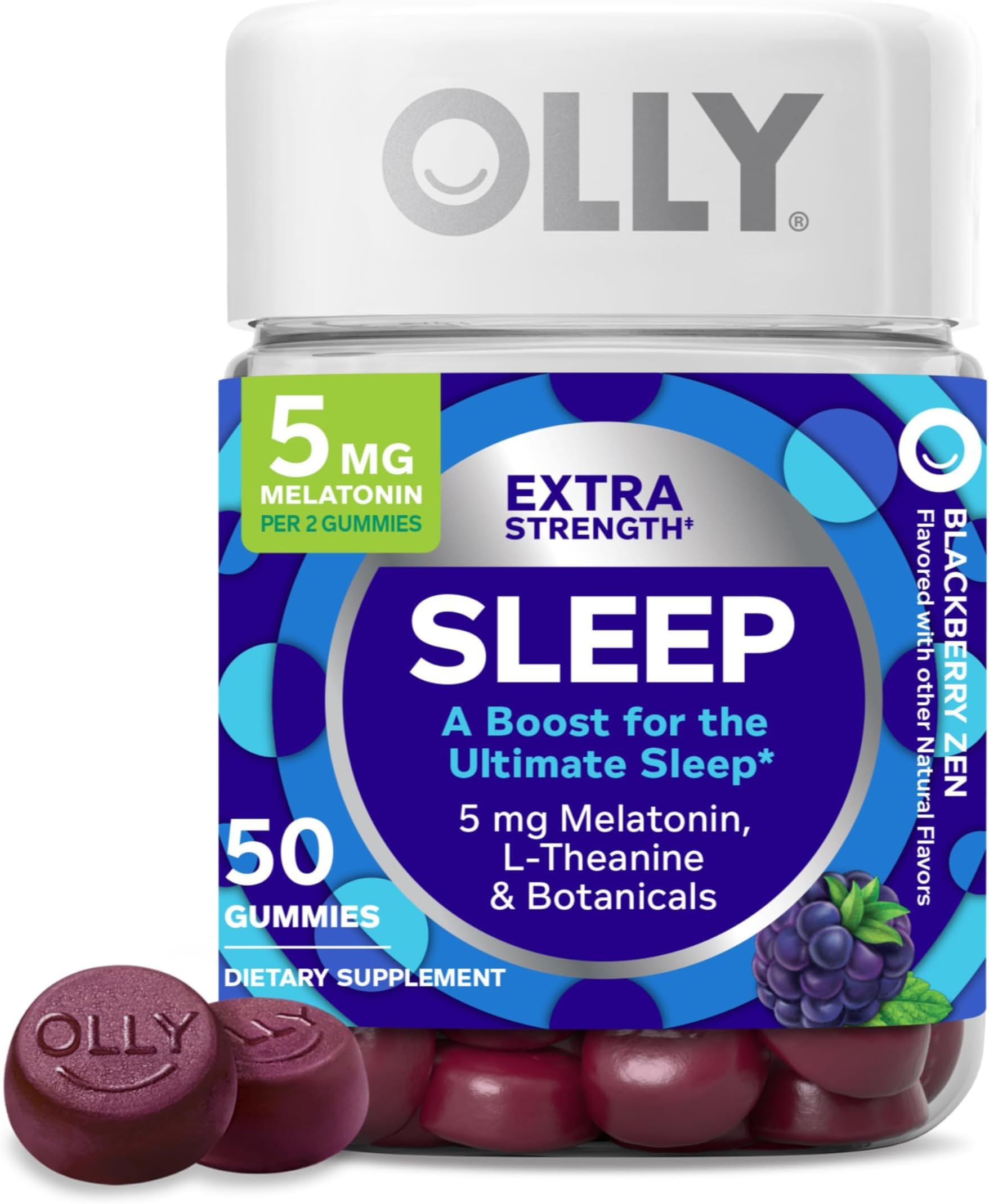 OLLY Extra Strength Sleep Gummy with Melatonin, L-Theanine & Botanicals