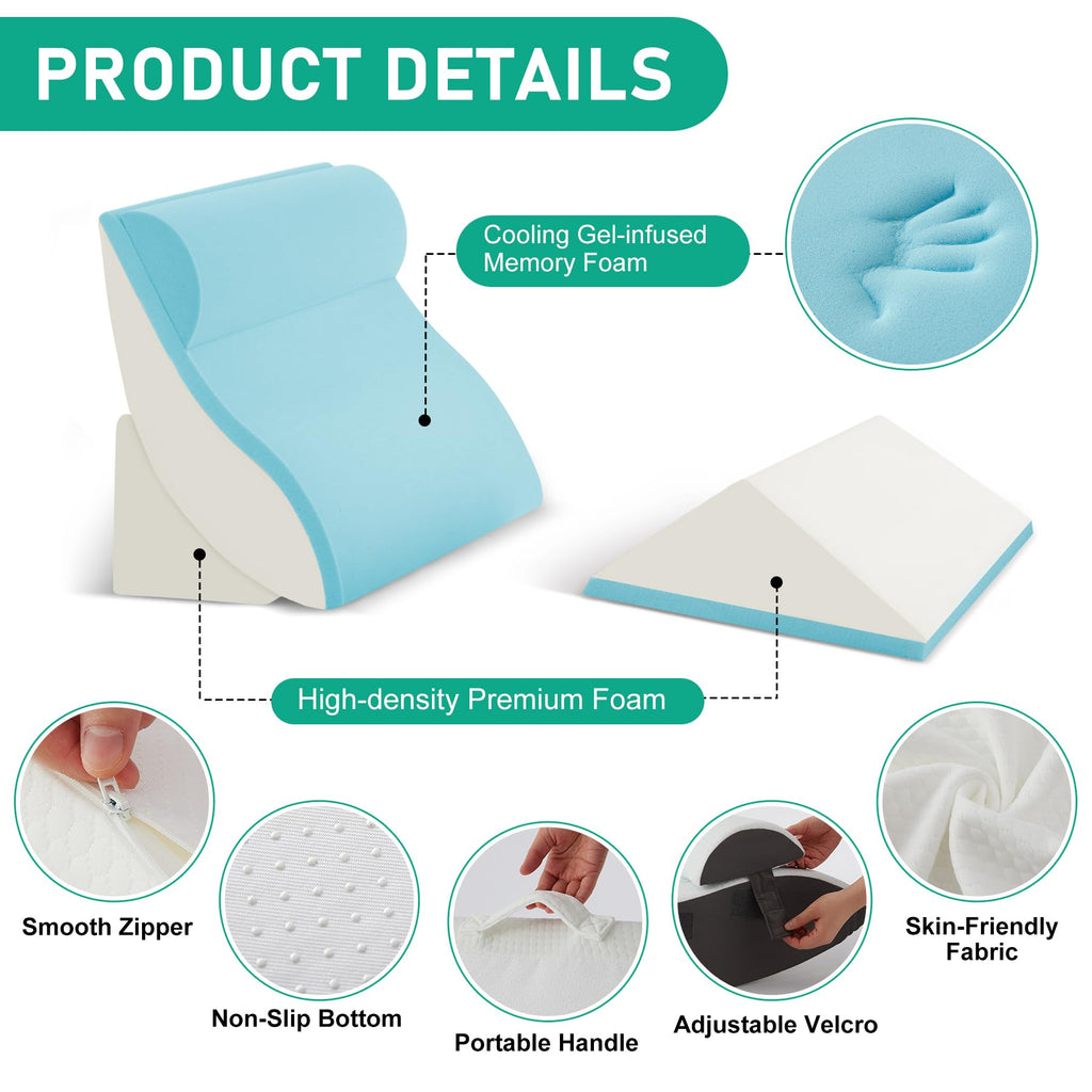 Wedge Pillow Set After Surgery Comfort GERD Relief

