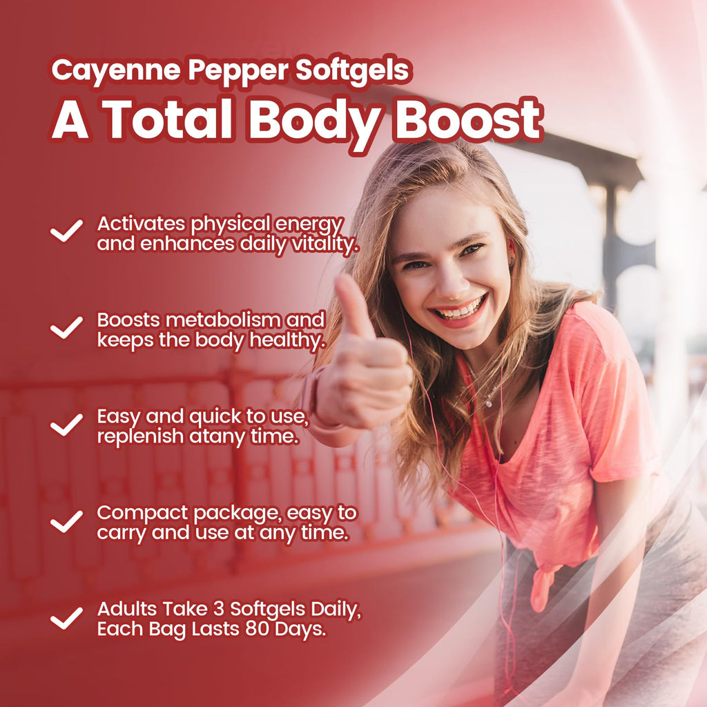 VivoNu Cayenne Pepper Gel Capsules for Daily Wellness

