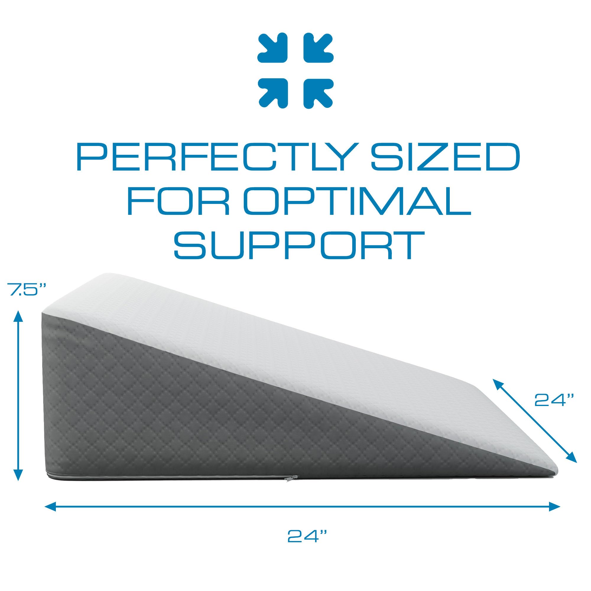 Kolbs Bed Wedge Pillow Memory Foam Top Layer Jacquard Cover

