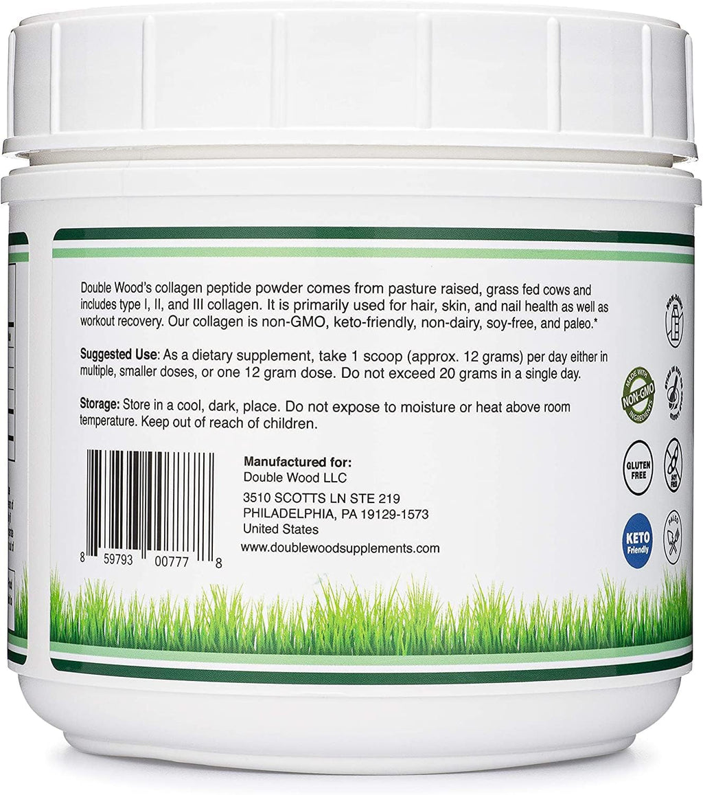 Double Wood Peptides Supplement | Hair, Skin & Joint Support

