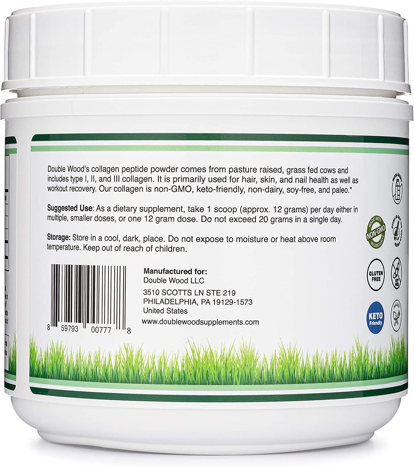 Double Wood Peptides Supplement | Hair, Skin & Joint Support

