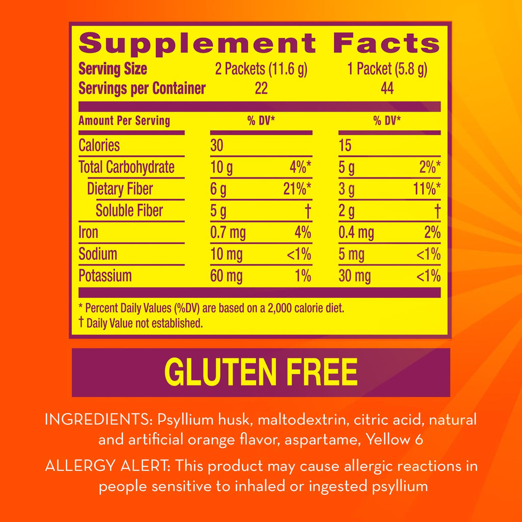 Metamucil On-The-Go Psyllium Husk Powder Sugar-Free


