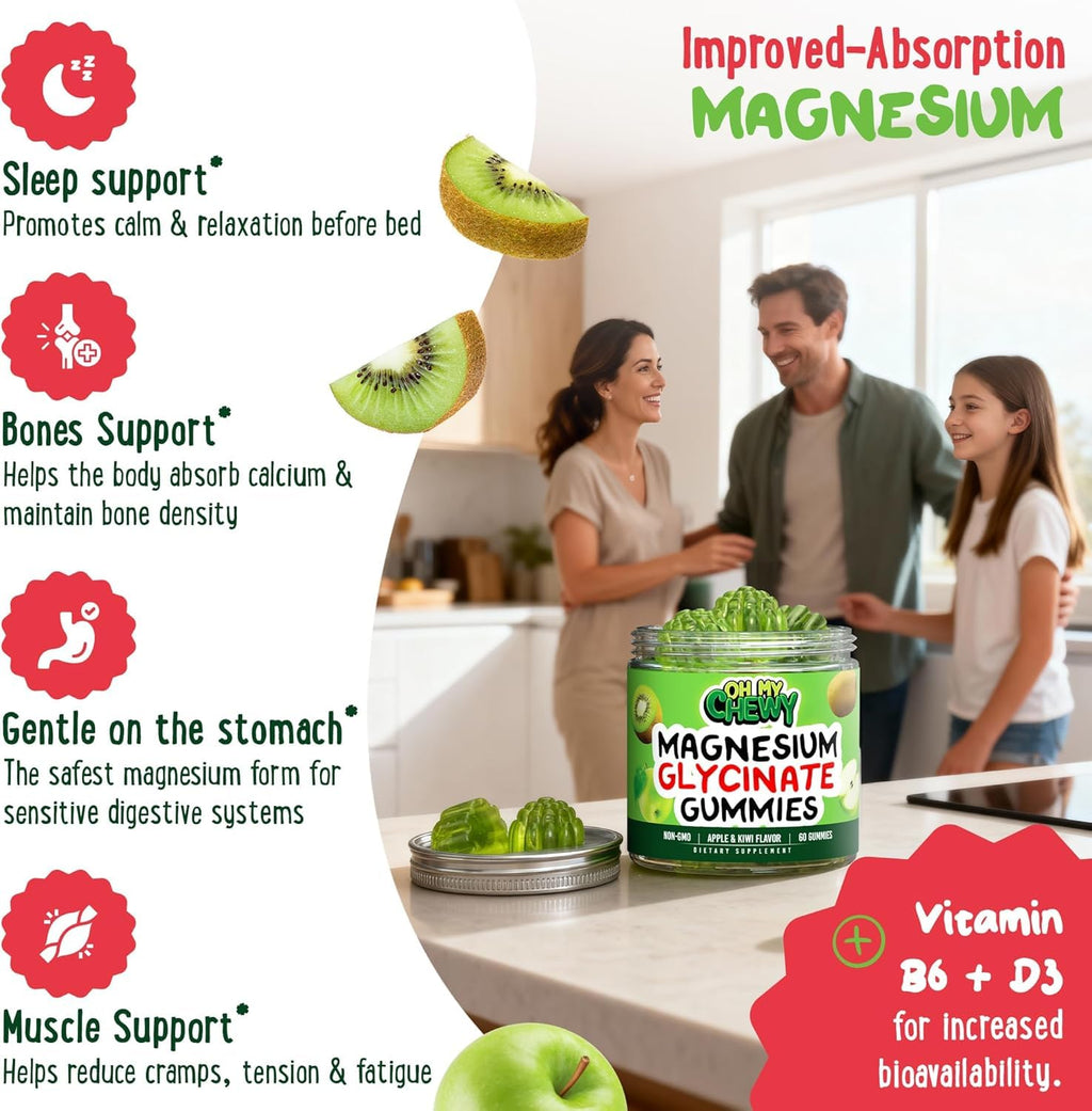 OH MY CHEWY Magnesium Glycinate Gummies for Sleep Support

