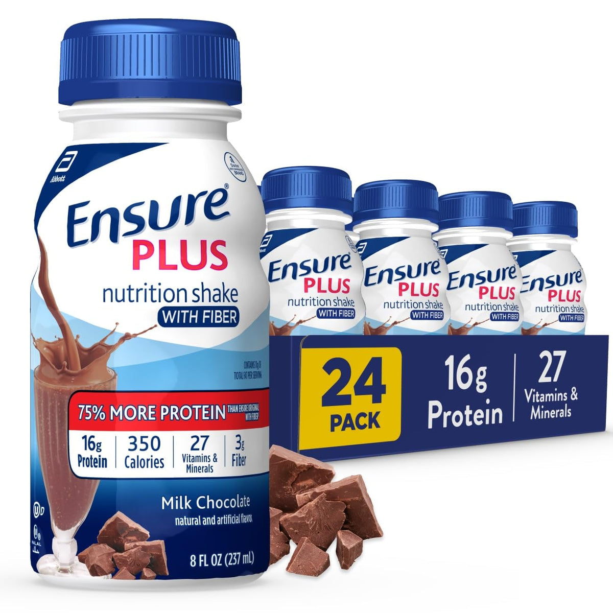 Ensure Plus Nutrition Shake with Fiber, Ready-to-Drink Meal Replacement