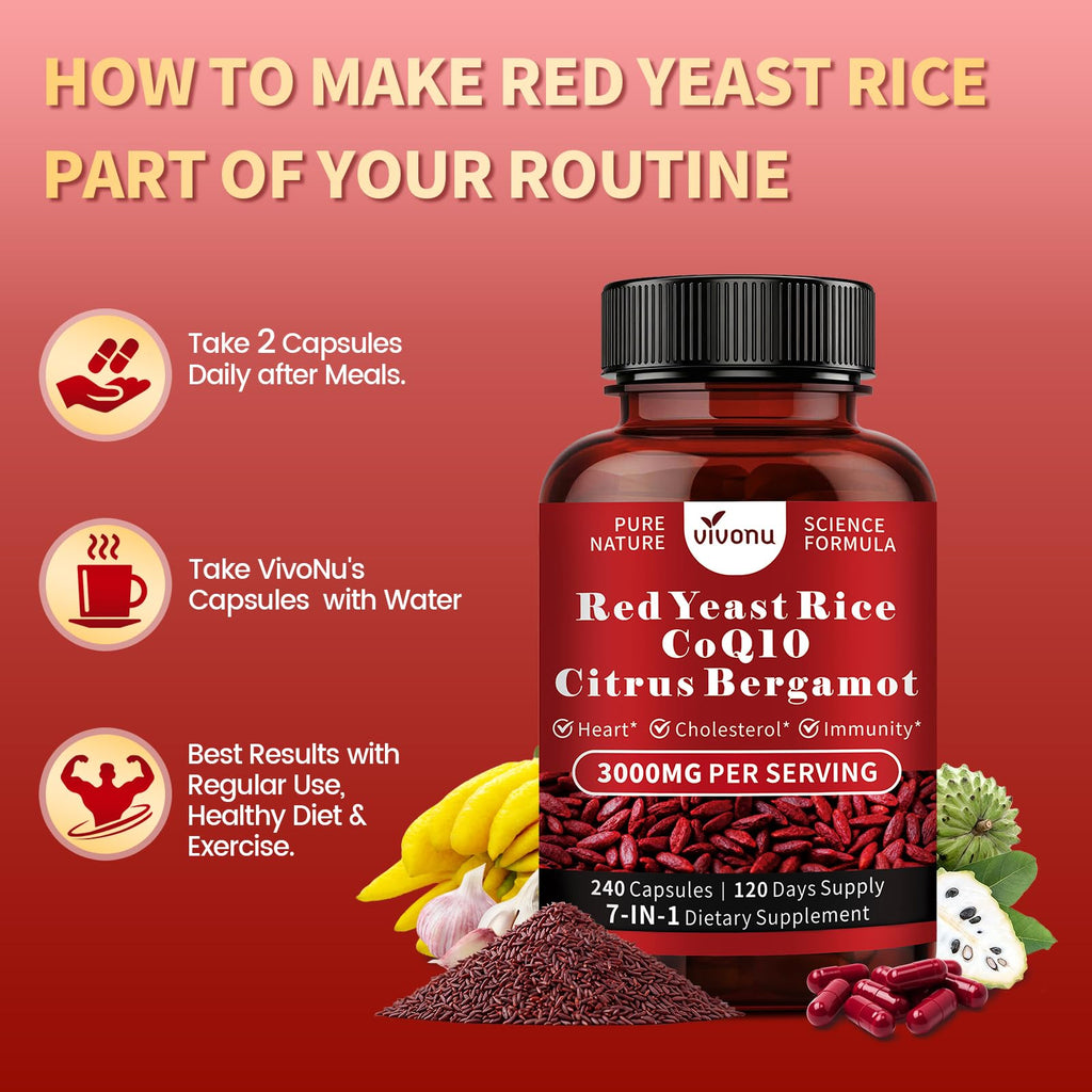 VivoNu Red Yeast Rice with CoQ10 and Citrus Bergamot


