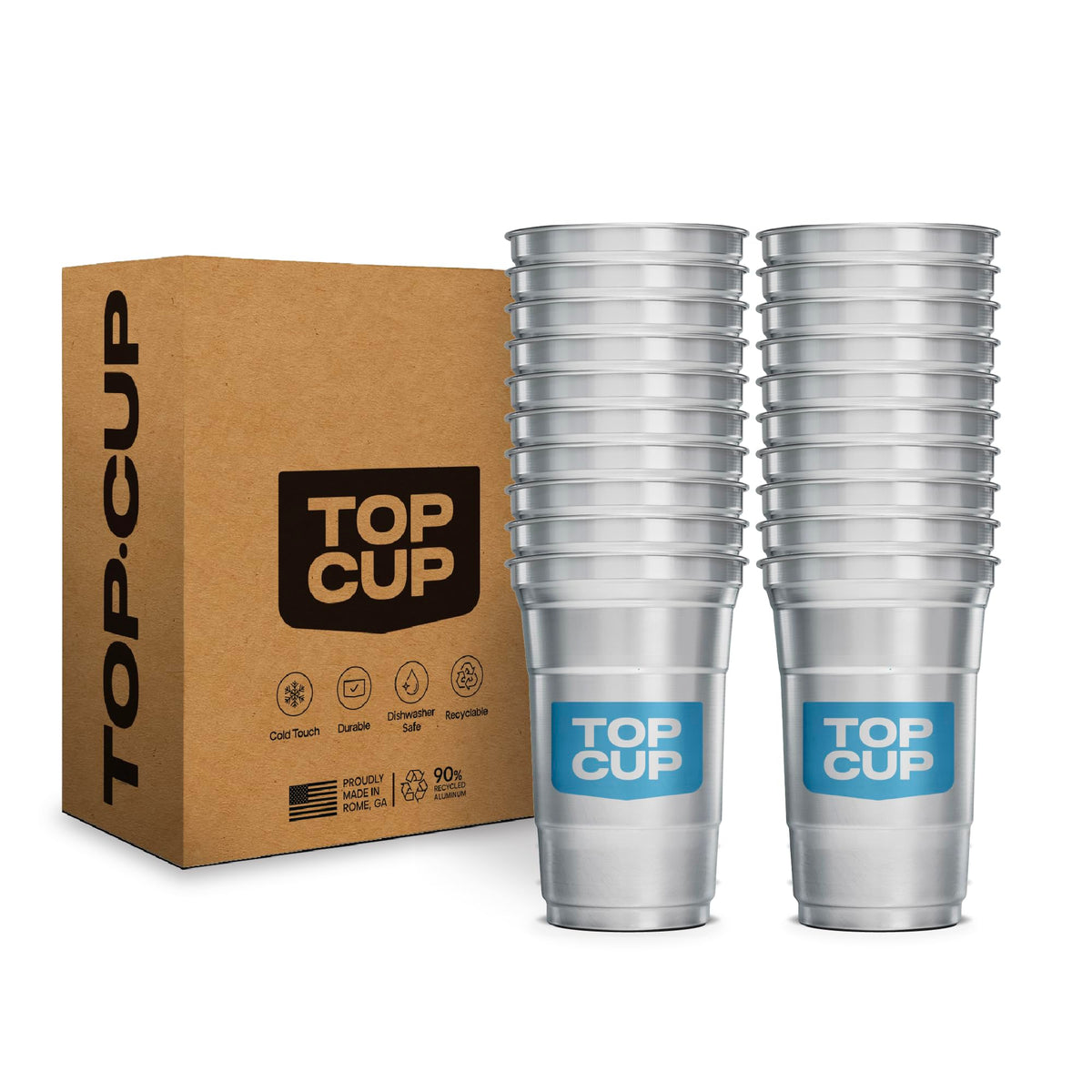 Top Cup Aluminum Party Cups - Reusable & Recyclable Made in USA