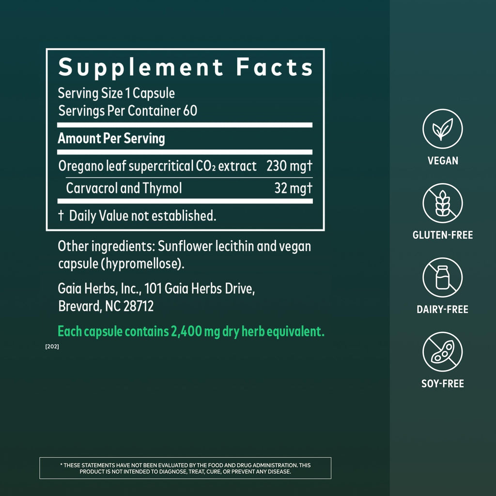Gaia Herbs Oil of Oregano Capsules – Immune Support

