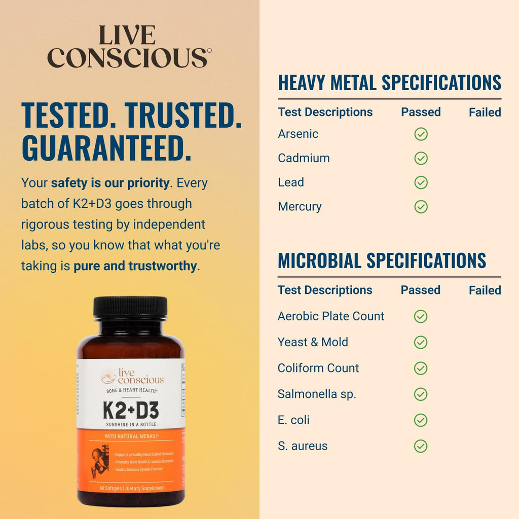 Vitamin K2 MK7 with D3 Bone & Heart | Live Conscious

