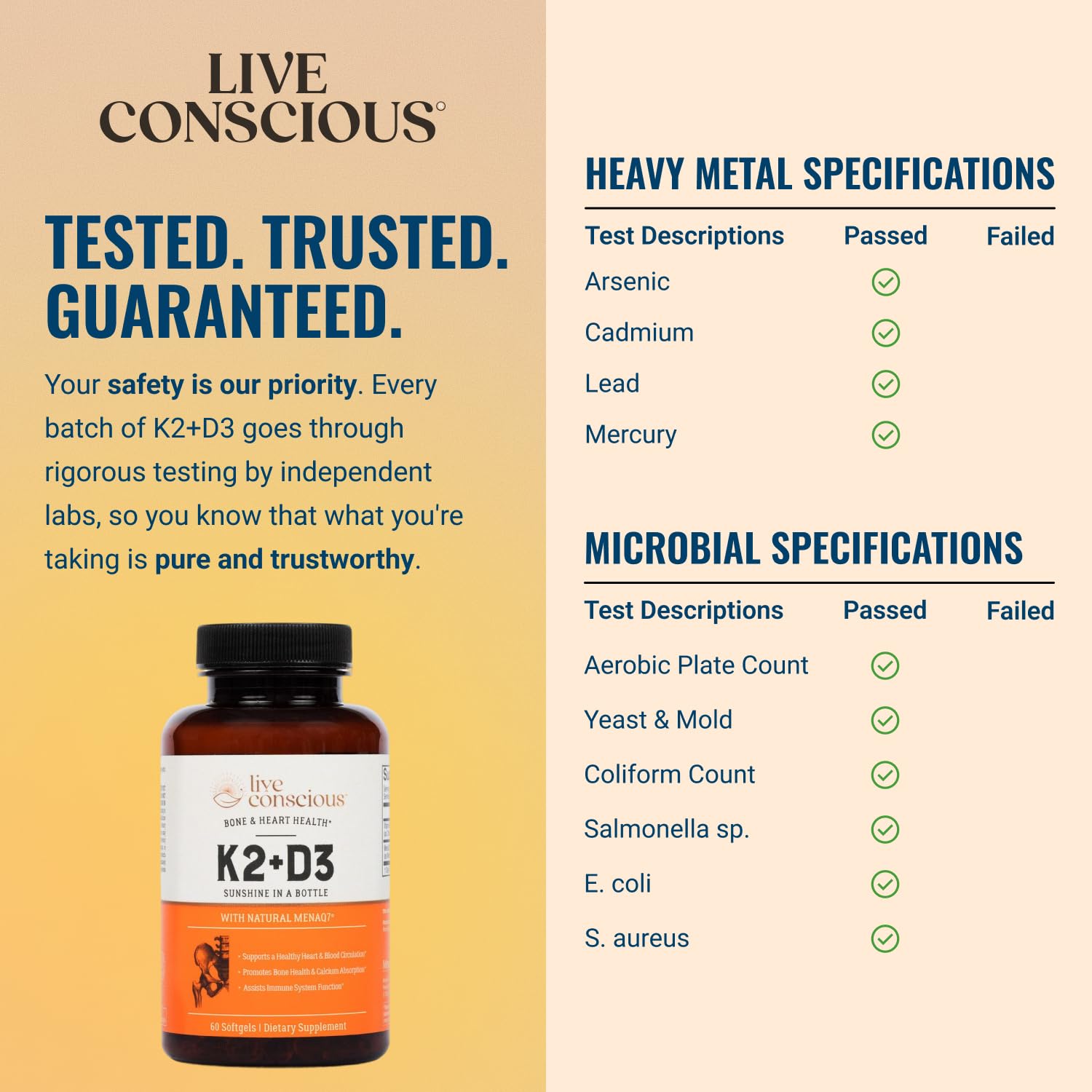 Vitamin K2 MK7 with D3 Bone & Heart | Live Conscious

