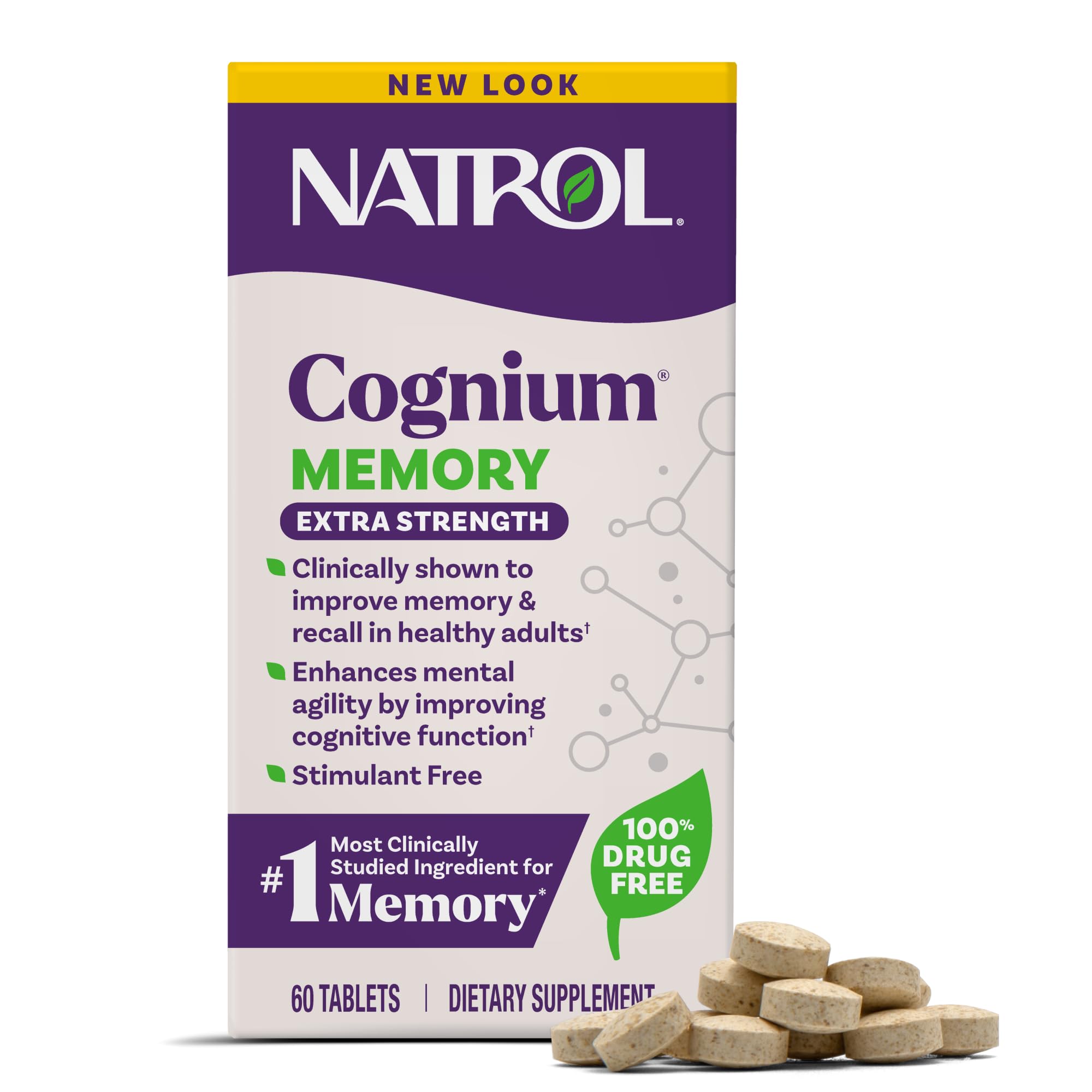 Natrol Cognium Memory Extra Strength Brain Health Supplement

