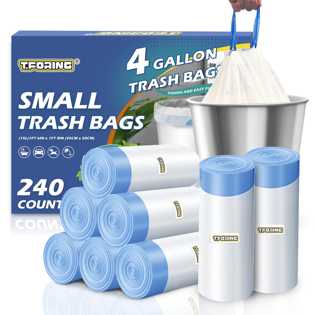 Heavy-Duty Drawstring Trash Bags – Leakproof, Tear-Resistant