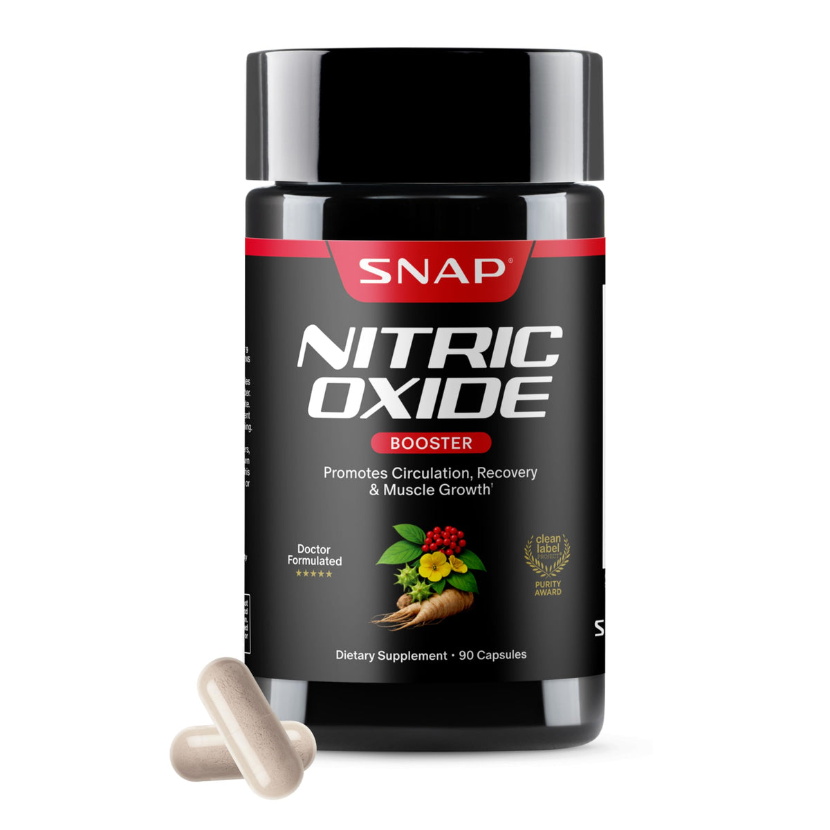 Snap Supplements Nitric Oxide Booster L-Citrulline L-Arginine