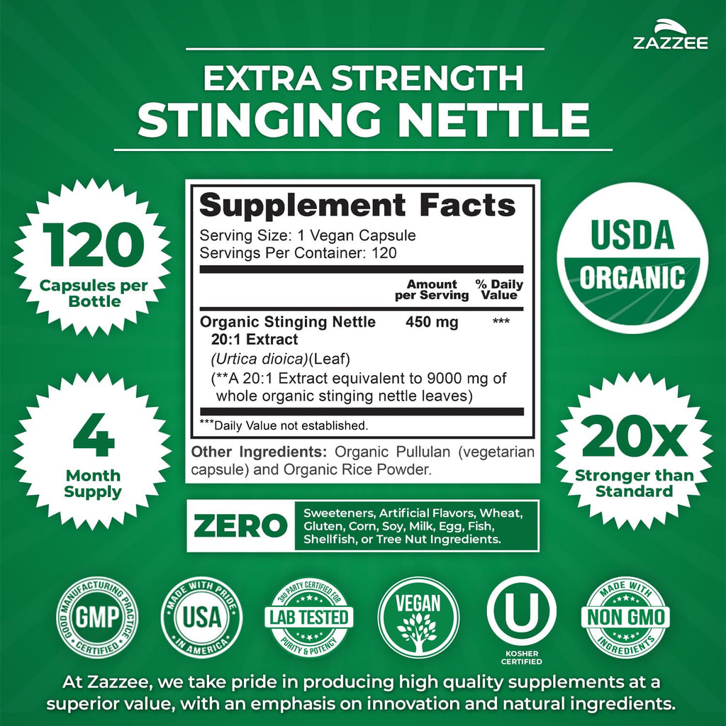 Stinging Nettle Extract by Zazzee Naturals

