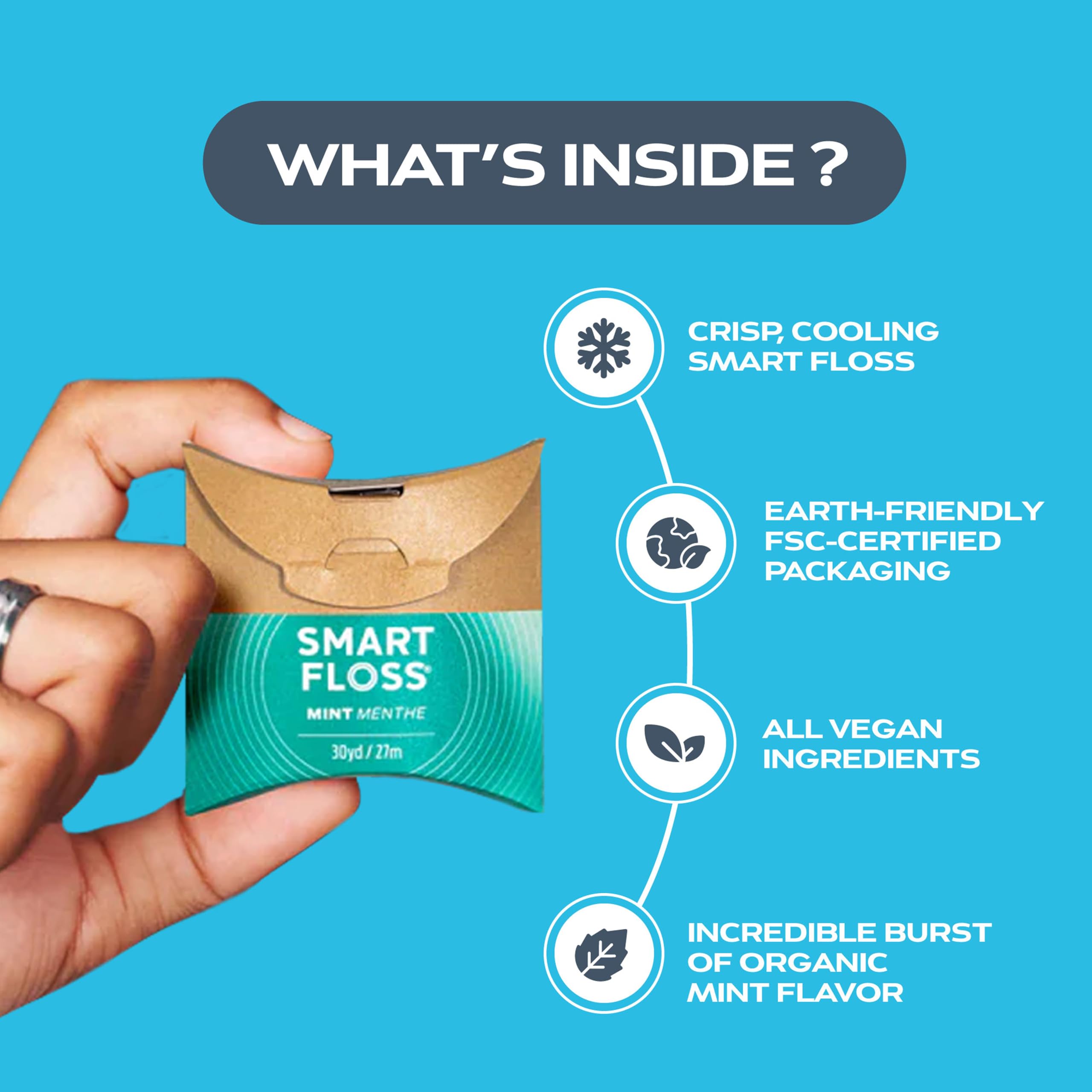 drTung's Smart Floss Mint - Natural Expanding Dental Floss

