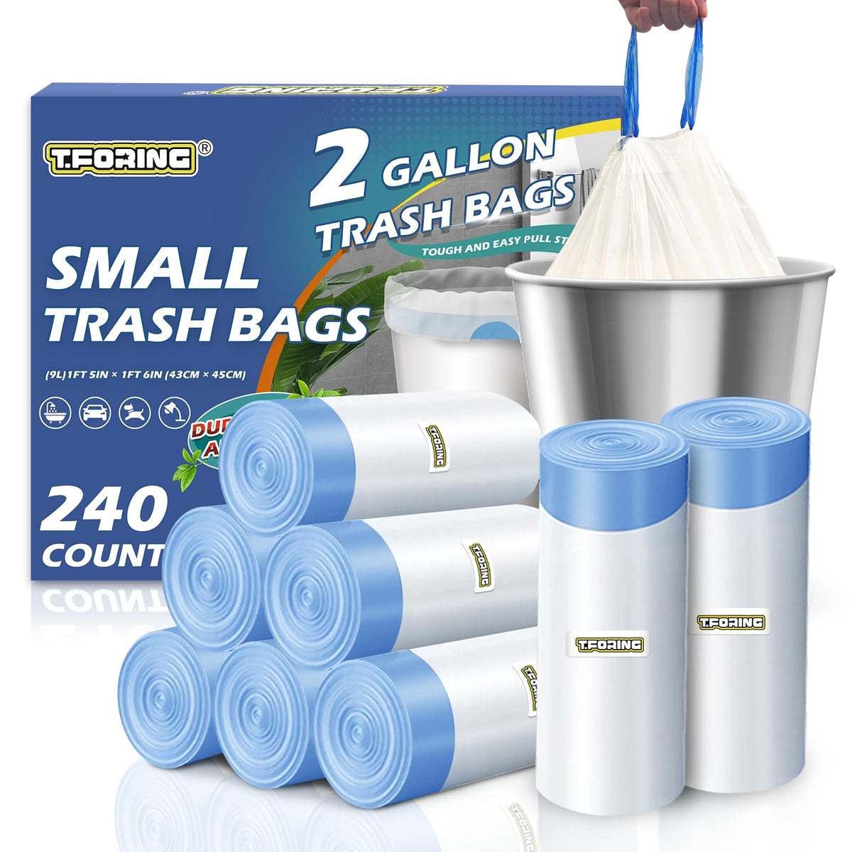 Heavy-Duty Drawstring Trash Bags – Leakproof, Tear-Resistant
