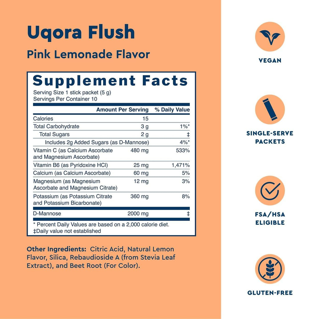 Uqora Flush Urinary Tract Drink Mix - Gluten Free


