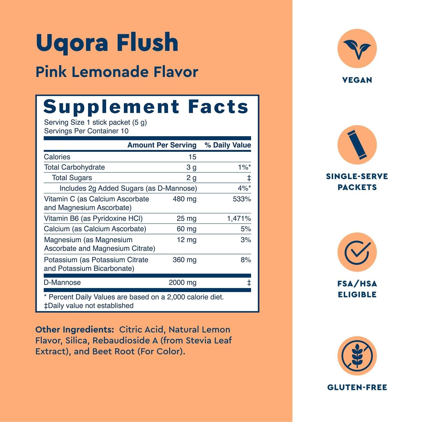 Uqora Flush Urinary Tract Drink Mix - Gluten Free


