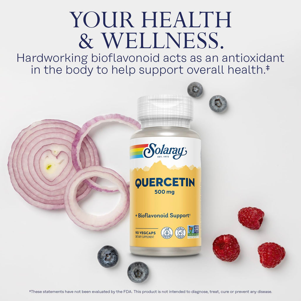 Solaray Quercetin 500mg Capsules - Vegan Antioxidant Support

