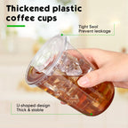 Ziliny PET Cups with Lids and Straws for Cold Drinks

