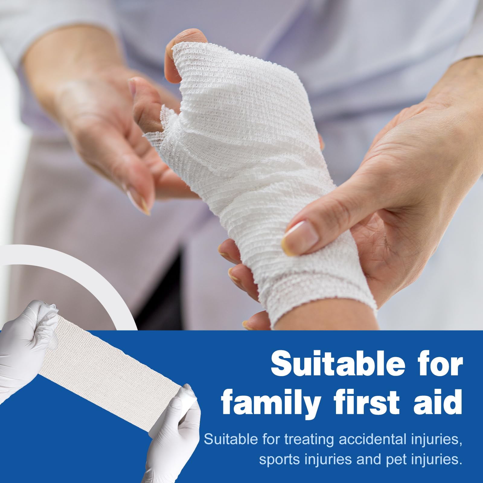 AZEN Gauze Roll Bandages for Wound Care - Non-Stick

