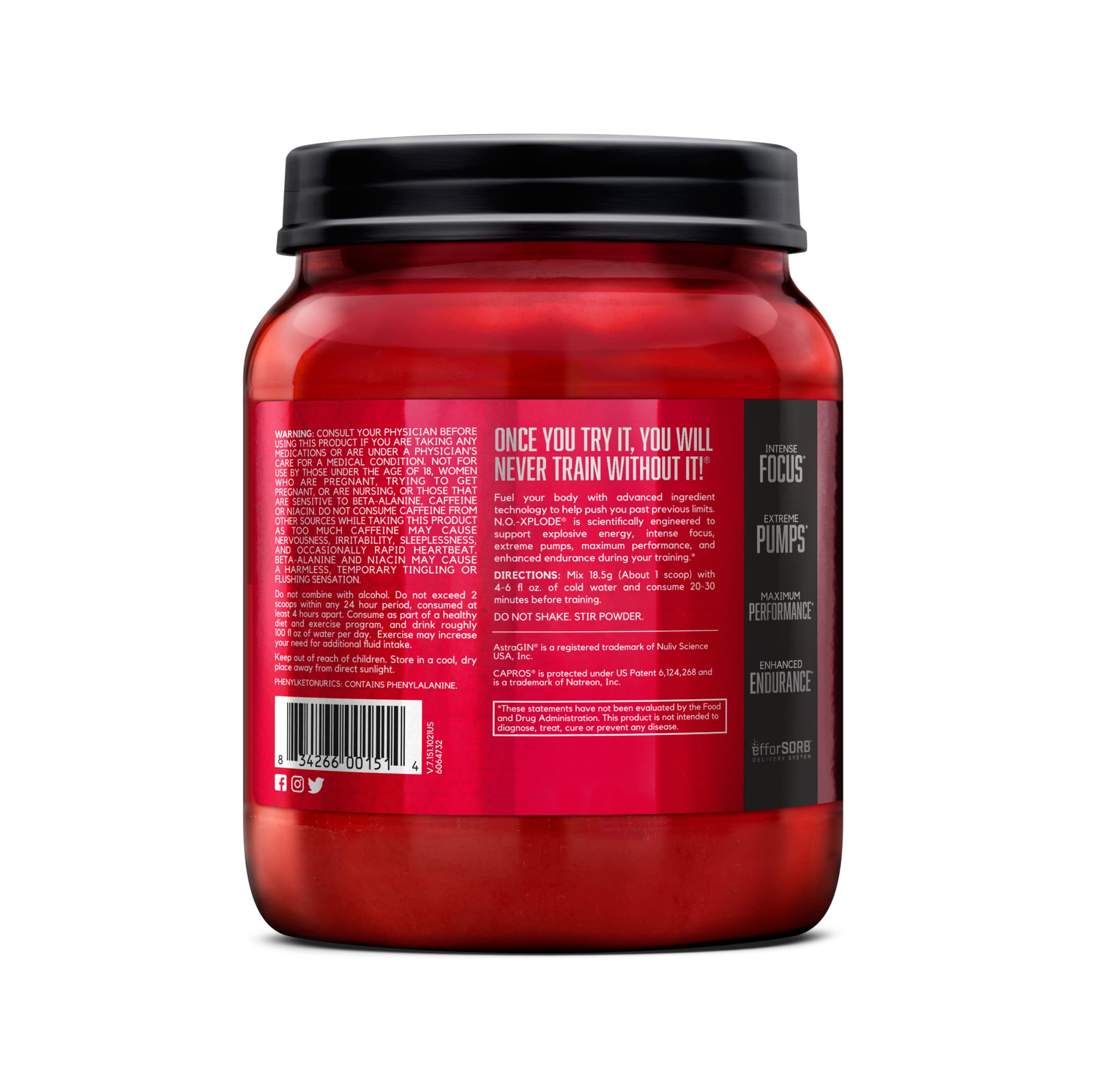 BSN N.O.-XPLODE Pre-Workout Supplement Creatine&Beta-Alanine

