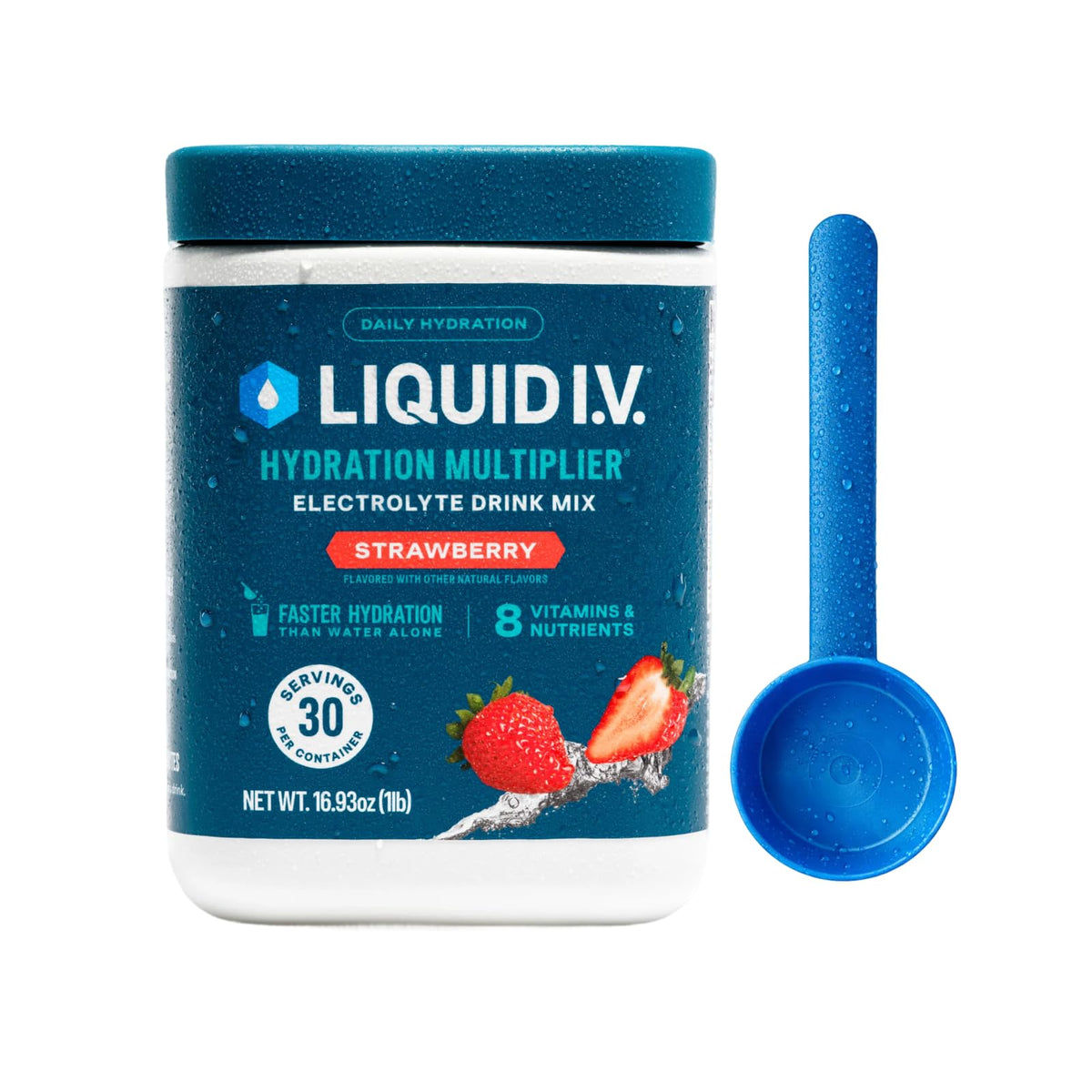 Liquid I.V. Hydration Multiplier Electrolyte Powder Drink Mix – 1 Tub, 30 Servings