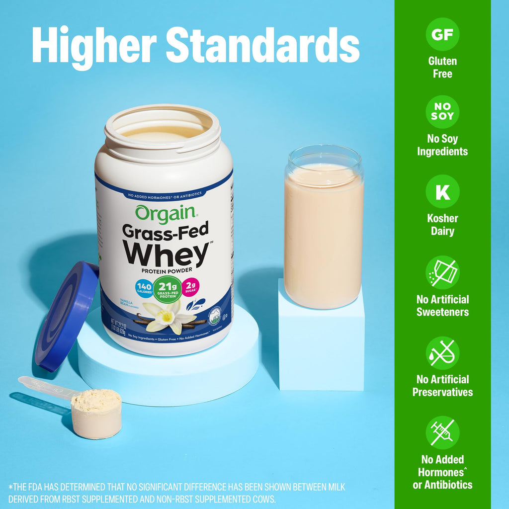 Orgain Grass-Fed Whey Protein Powder - 21g Protein

