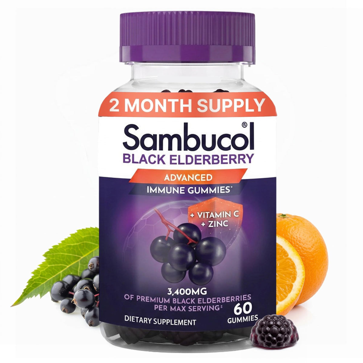 Sambucol Elderberry Gummies – Immune Support with Vitamin C & Zinc