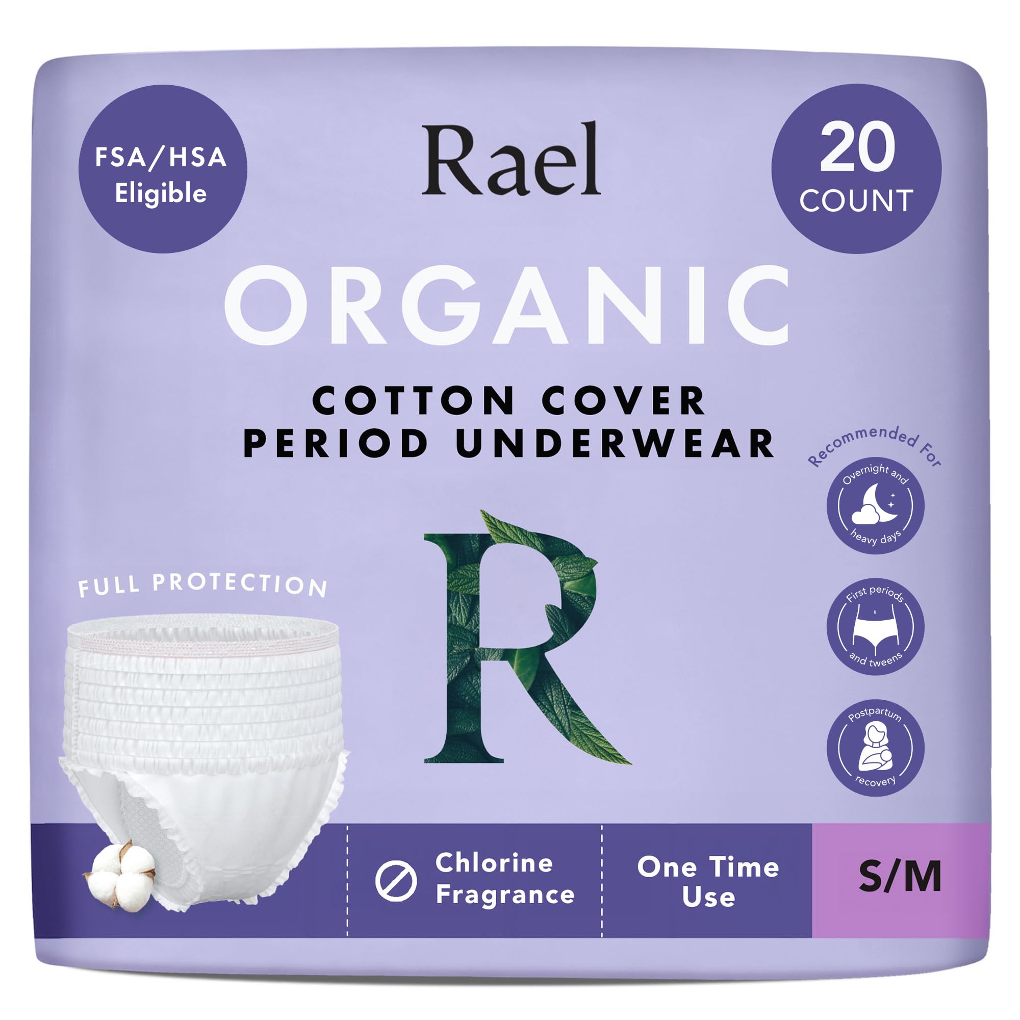 Rael Disposable Underwear for Women - Organic Cotton Cover

