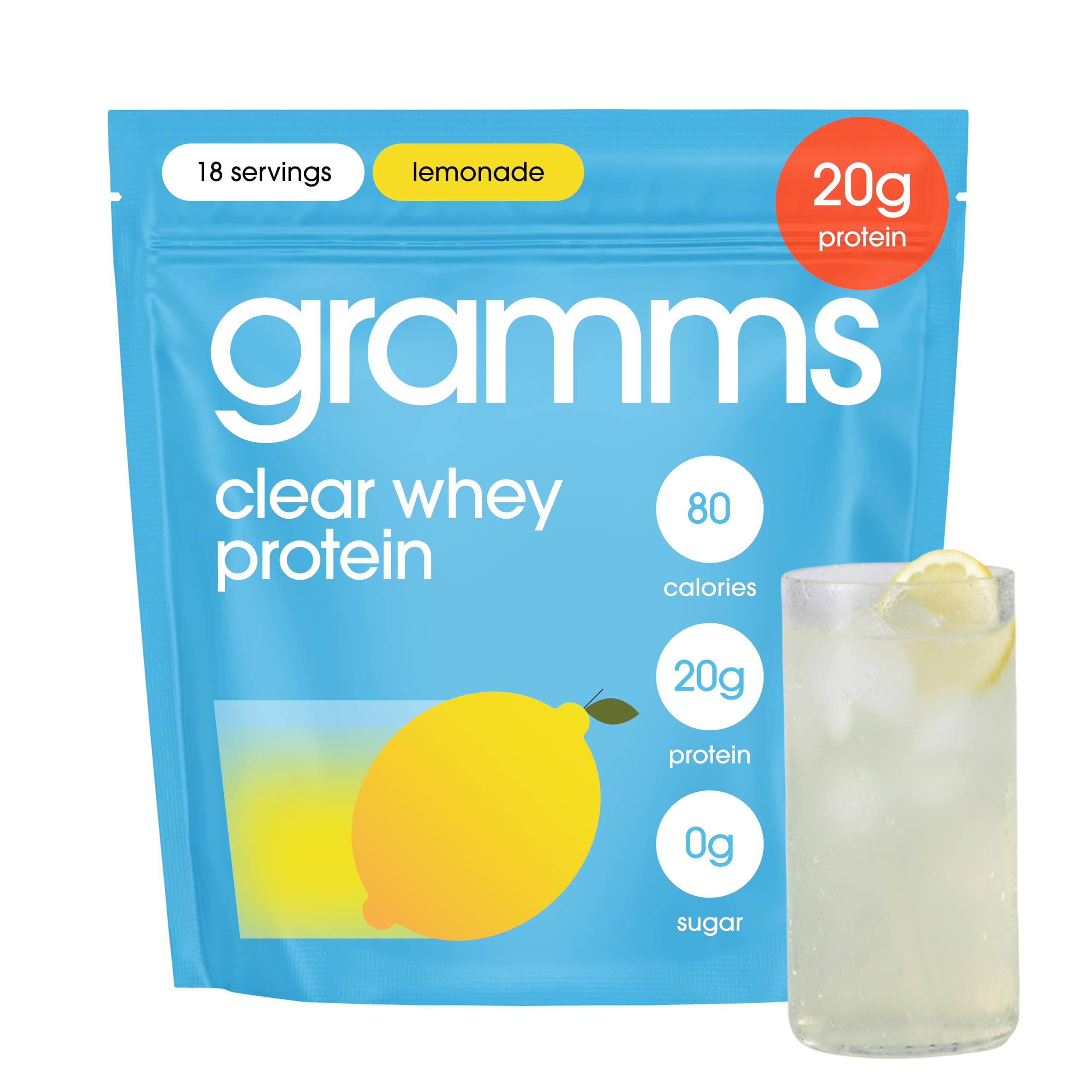 GRAMMS Clear Protein Powder 20g - Lactose Free Isolate