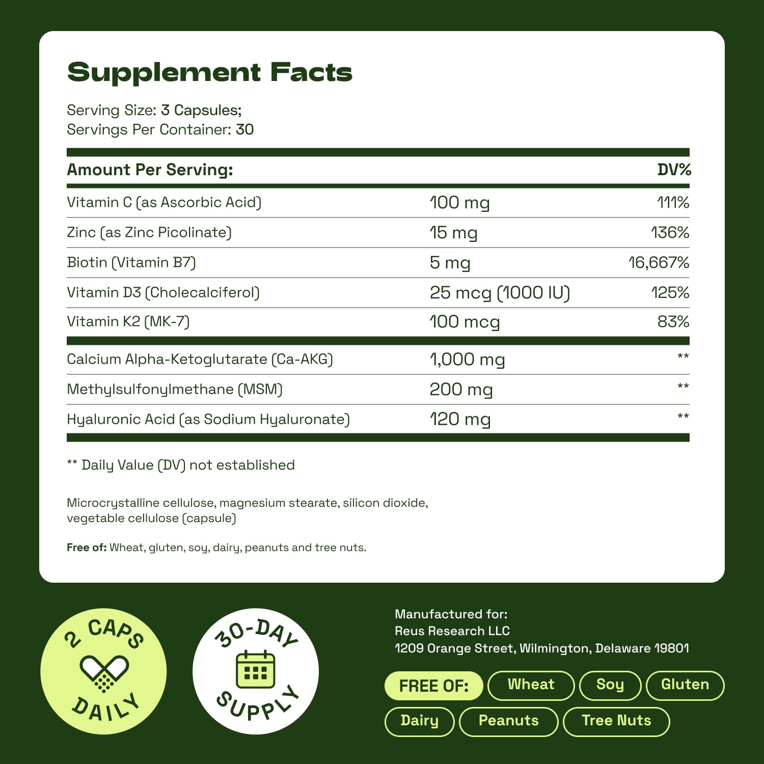 Cata-Kor Hair Skin and Nails Vitamins for Women Biotin

