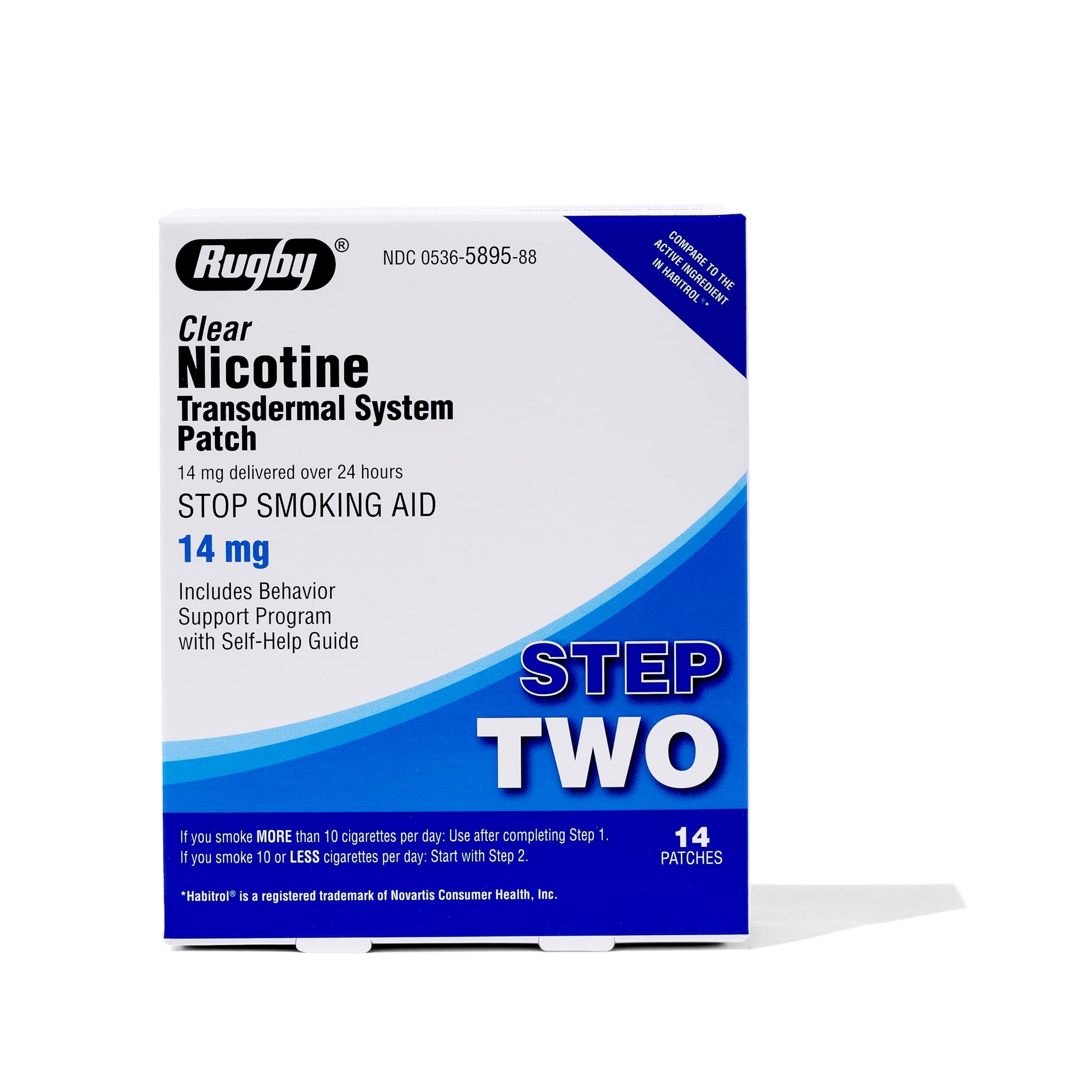 Rugby Clear Nicotine Patch Transdermal System for Quitting Smoking

