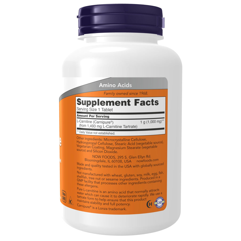 NOW Foods L-Carnitine 1000 mg Amino Acid Supplement for Energy Support

