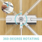 Floor Scrub Brush with Long Handle - 3-in-1 Scraper

