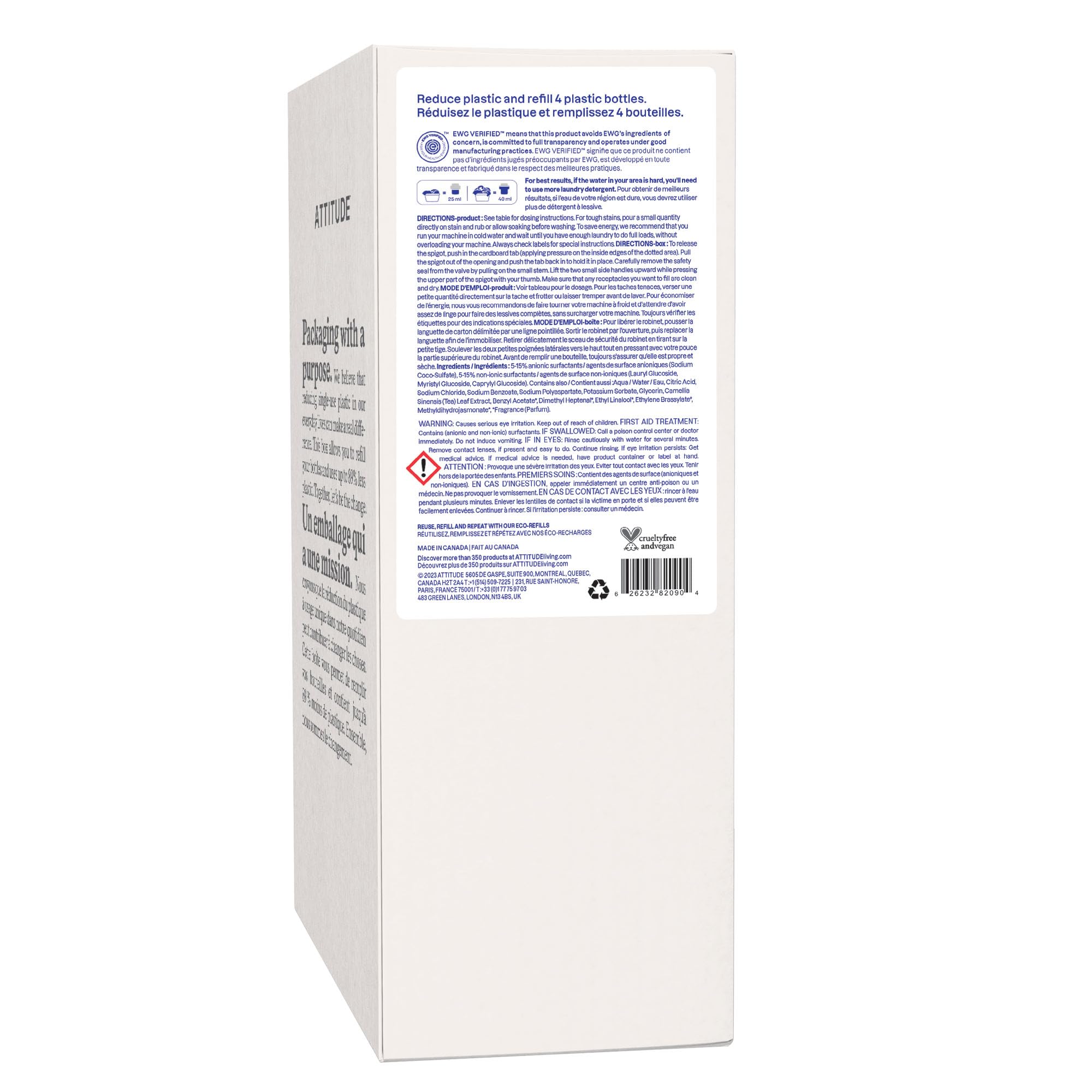ATTITUDE Liquid Laundry Detergent Refill Plant-Based & Vegan

