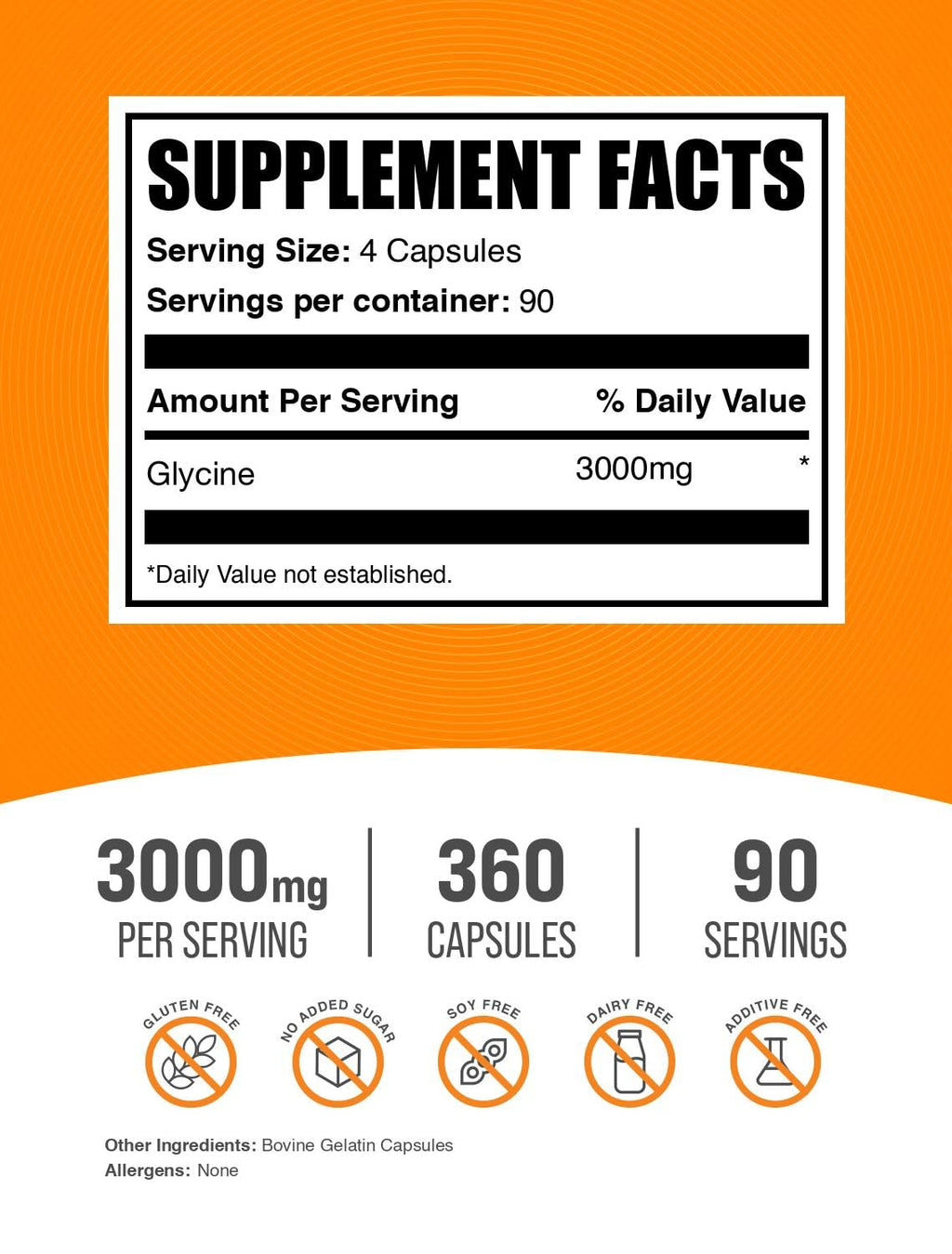 Glycine Capsules by BulkSupplements | Amino Acid


