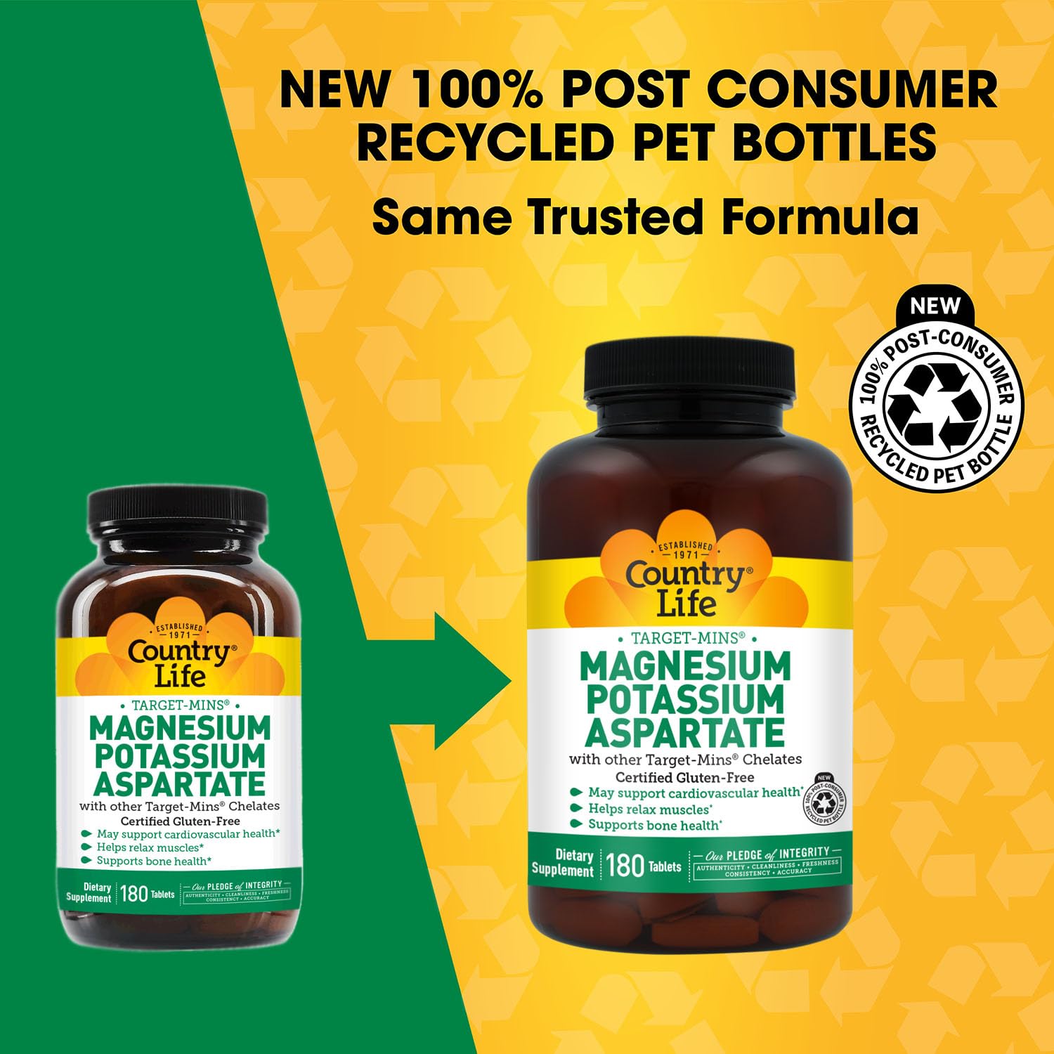 Magnesium Potassium Aspartate Supplement by Country Life

