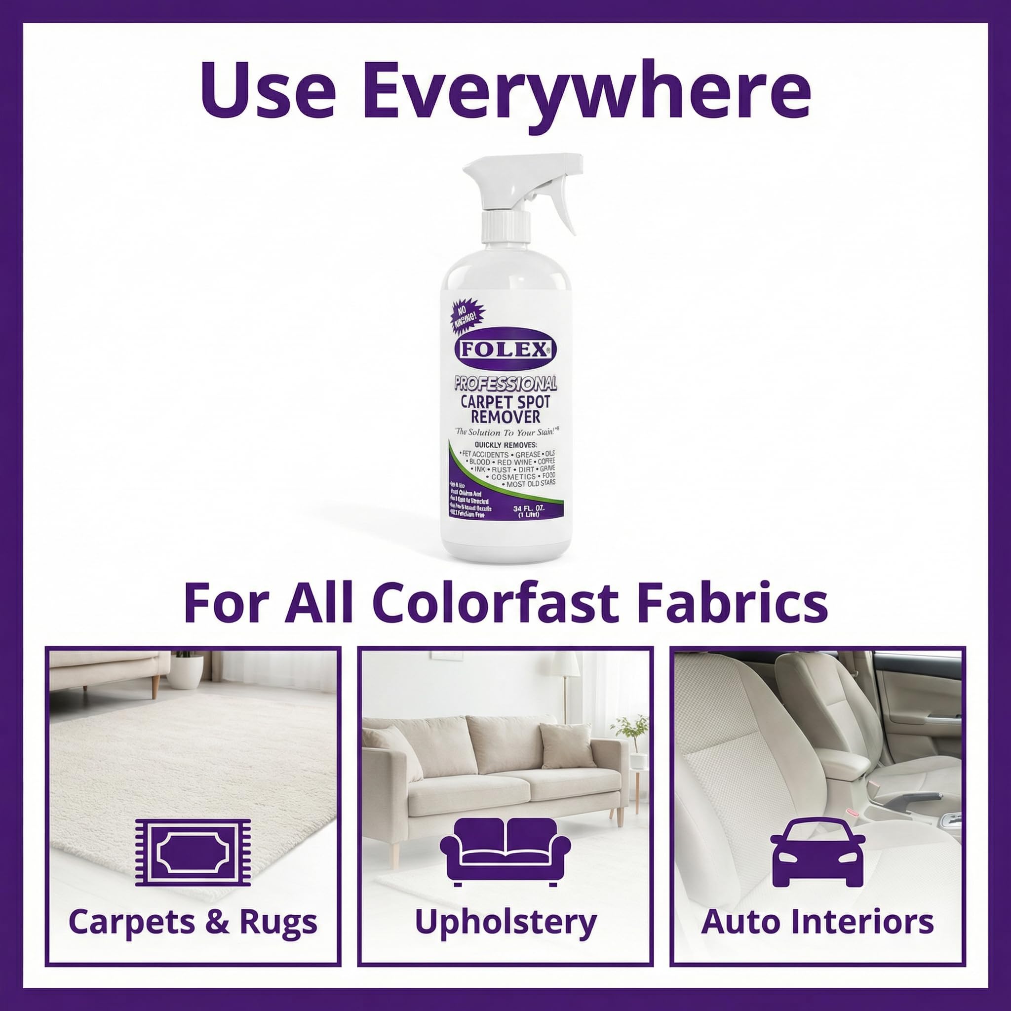 FOLEX Carpet Cleaner Spray - Instant Stain Removal

