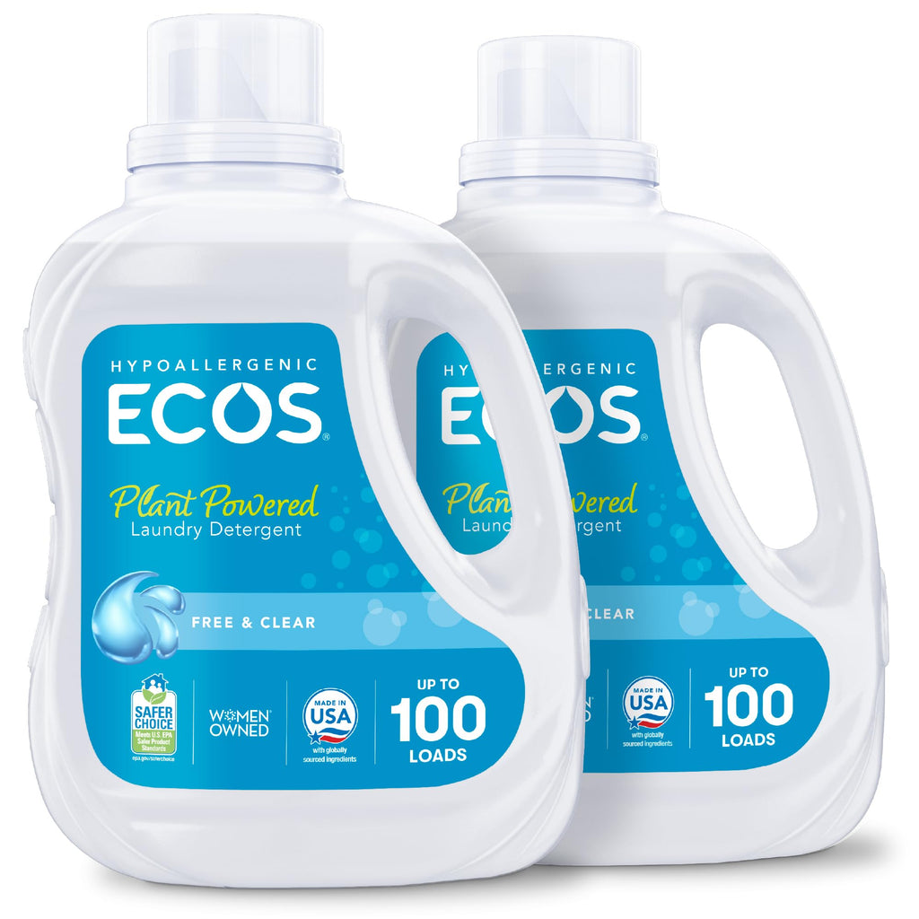 ECOS Laundry Detergent Liquid - Hypoallergenic Plant-Powered Cleaning