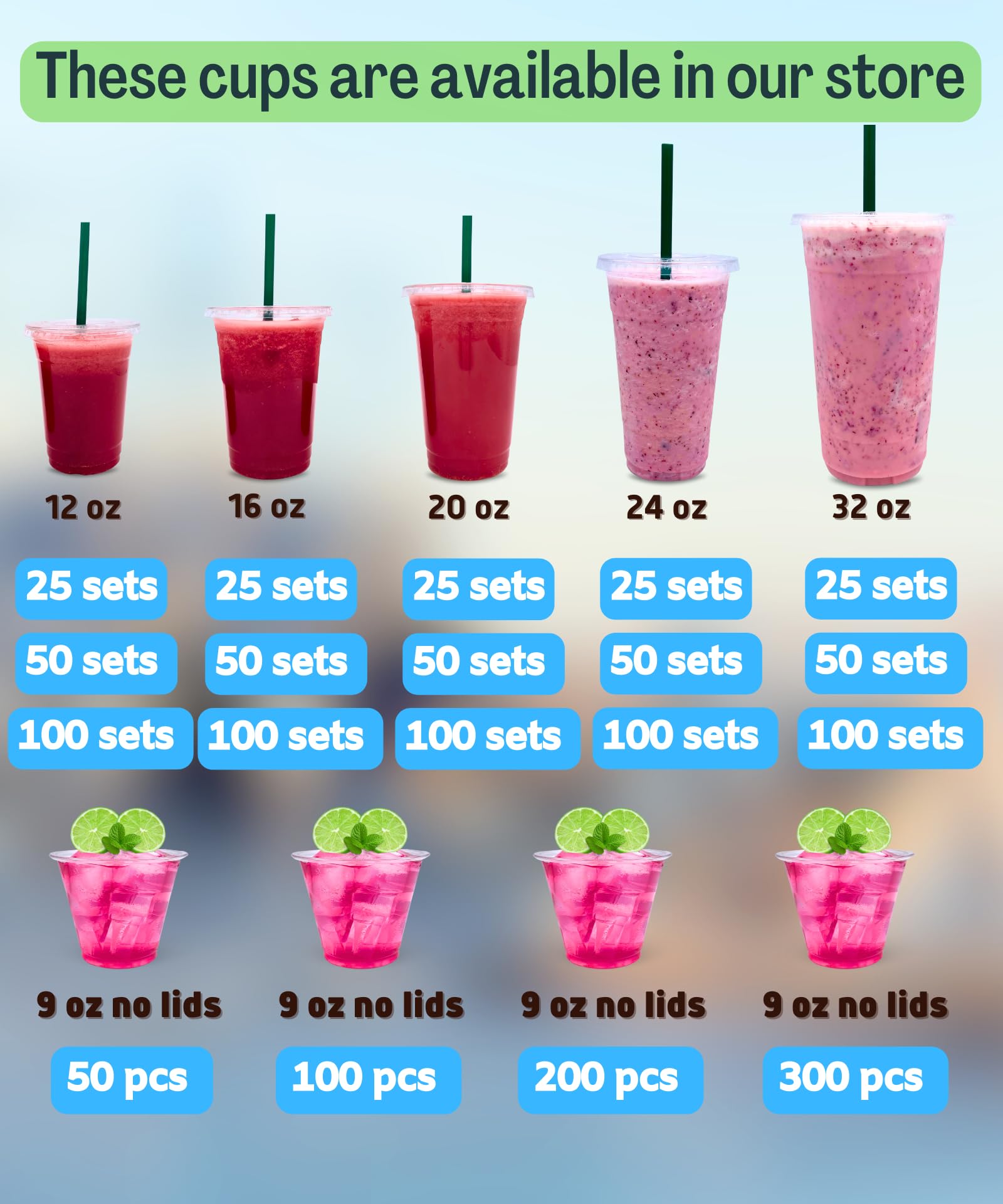 Clear Disposable Cups for Beverages | Easy Cleanup


