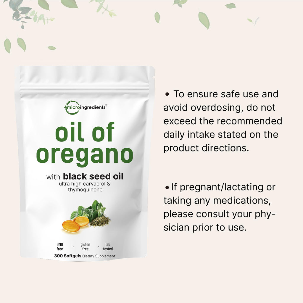 Oil of Oregano & Black Seed Oil Softgels | Non-GMO

