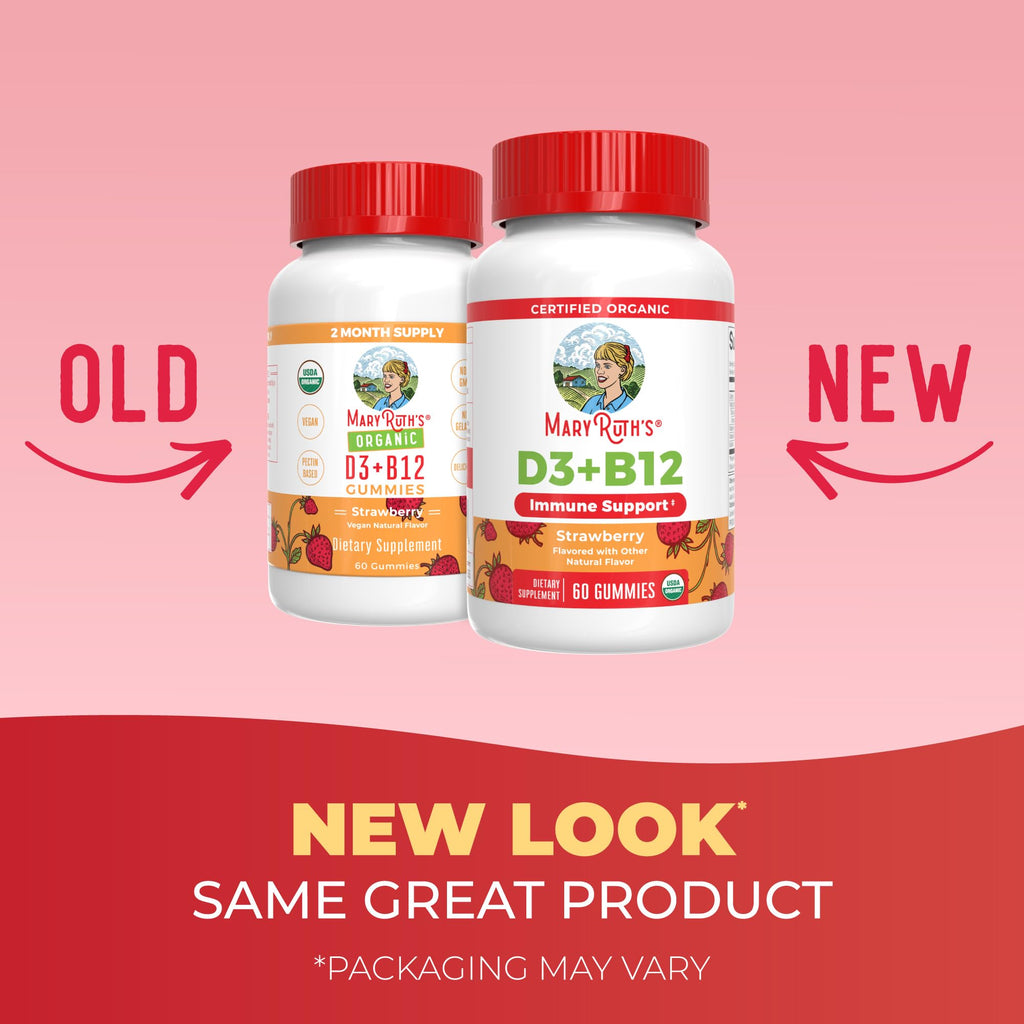 MARYRUTH'S Vitamin D3 + B12 Gummies | Immune & Bone Support

