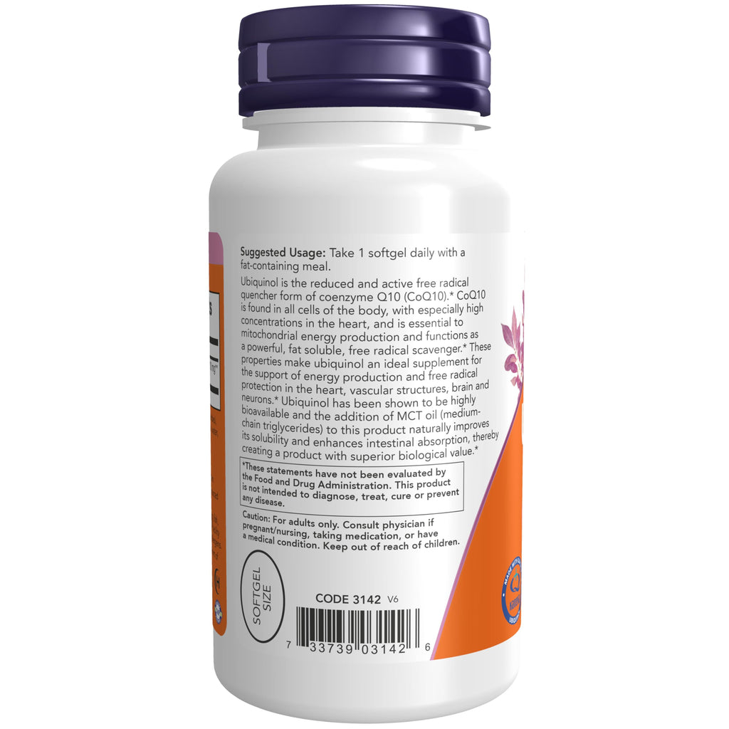 Ubiquinol CoQ10 100 mg Softgels - NOW Foods

