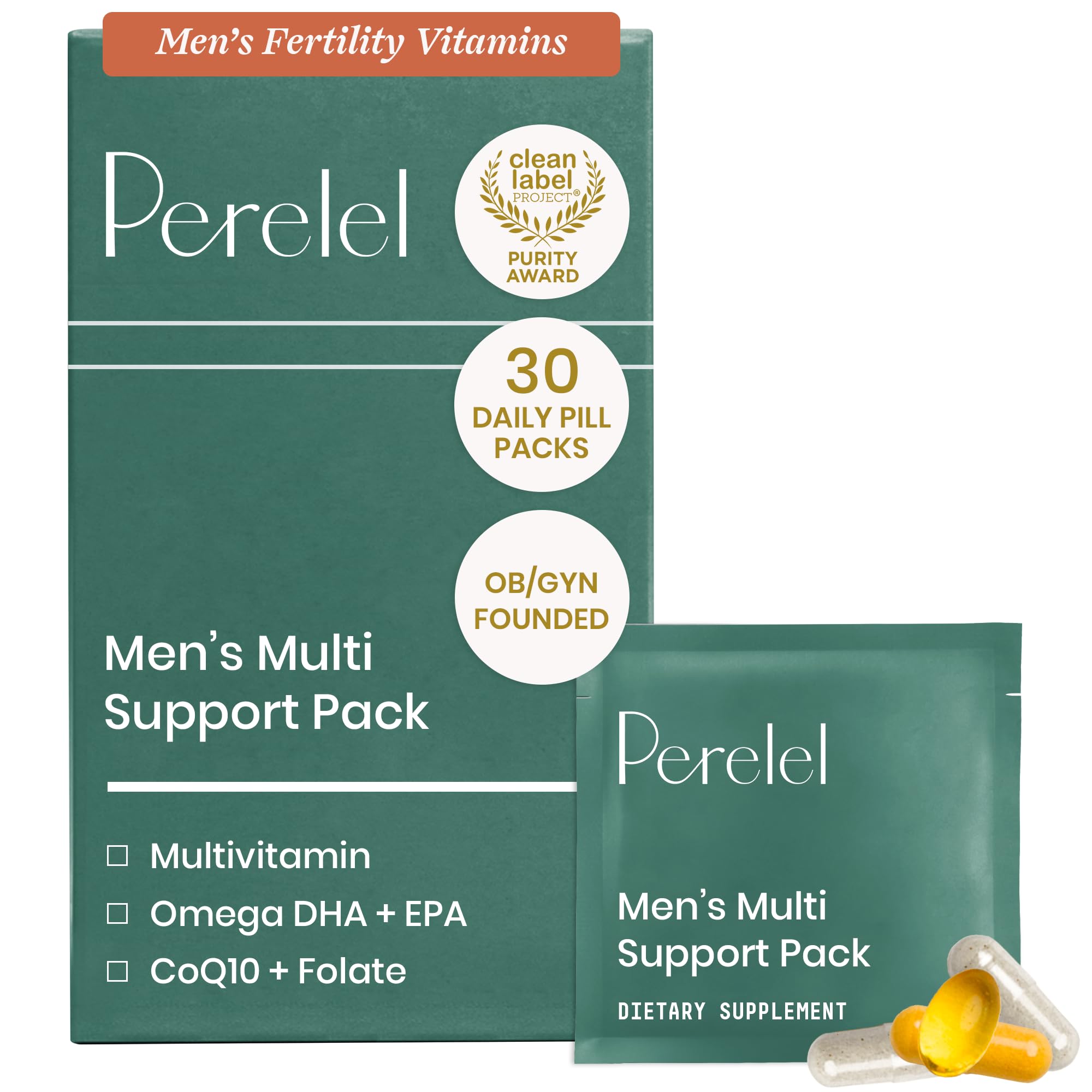 Perelel Men’s Multi Support Multivitamin with Magnesium & Omega-3

