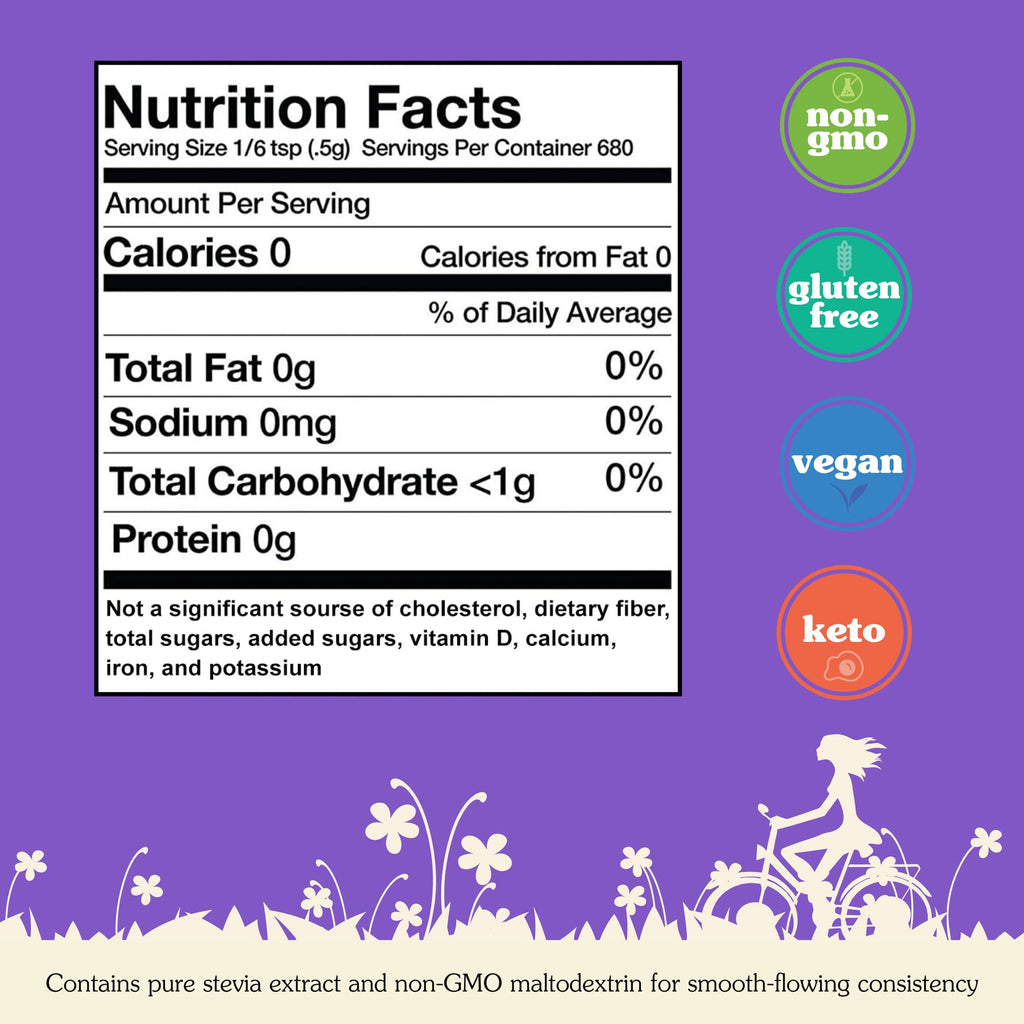 NuNaturals White Stevia Powder Blend Zero Calorie


