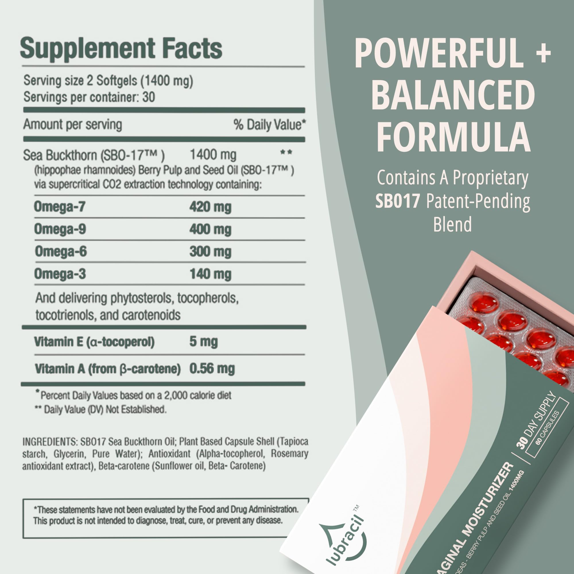 Lubracil Vaginal Moisturizer Softgels for Hydration

